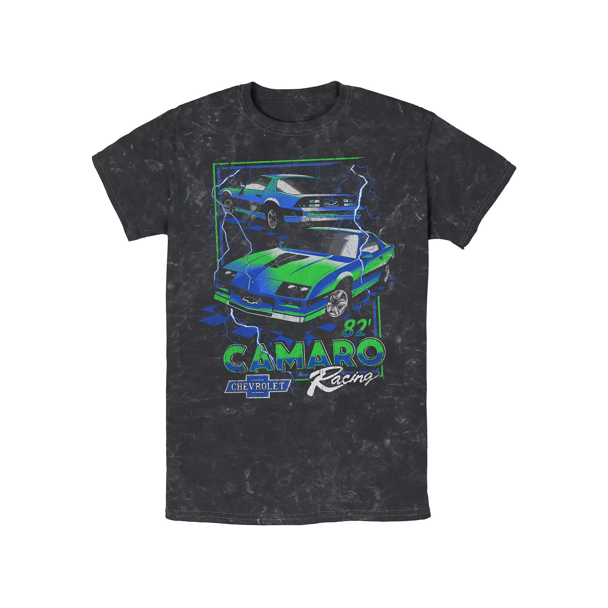 Men's Camaro Racing '82 Mineral Wash Graphic Tee, Size: XL, Black Product Image
