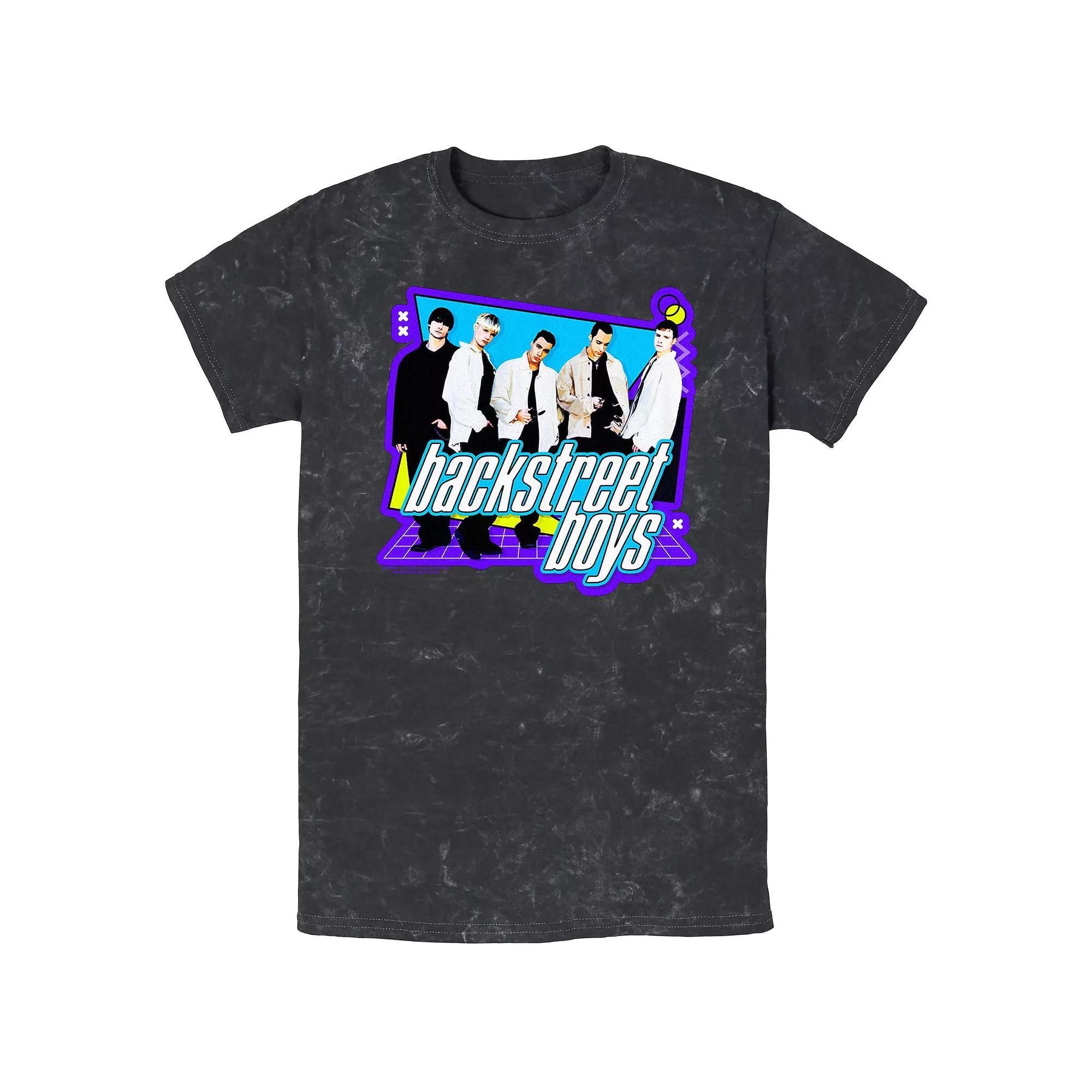 Men's Backstreet Boys 90's Style Mineral Wash Graphic Tee, Size: Small, Black Product Image