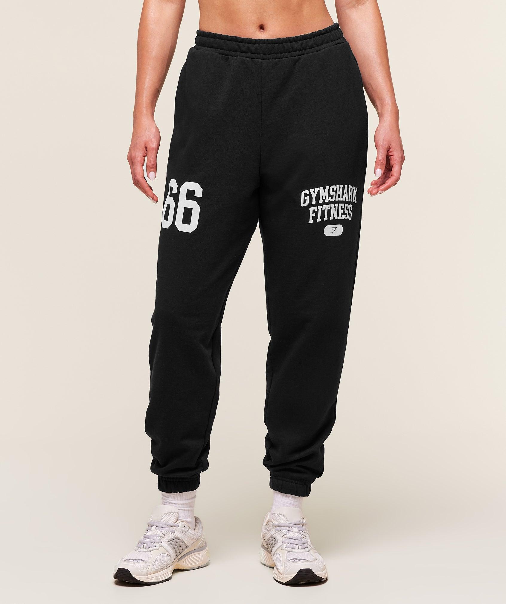 Gymshark Varsity Graphic Oversized Jogger - Black Female Product Image