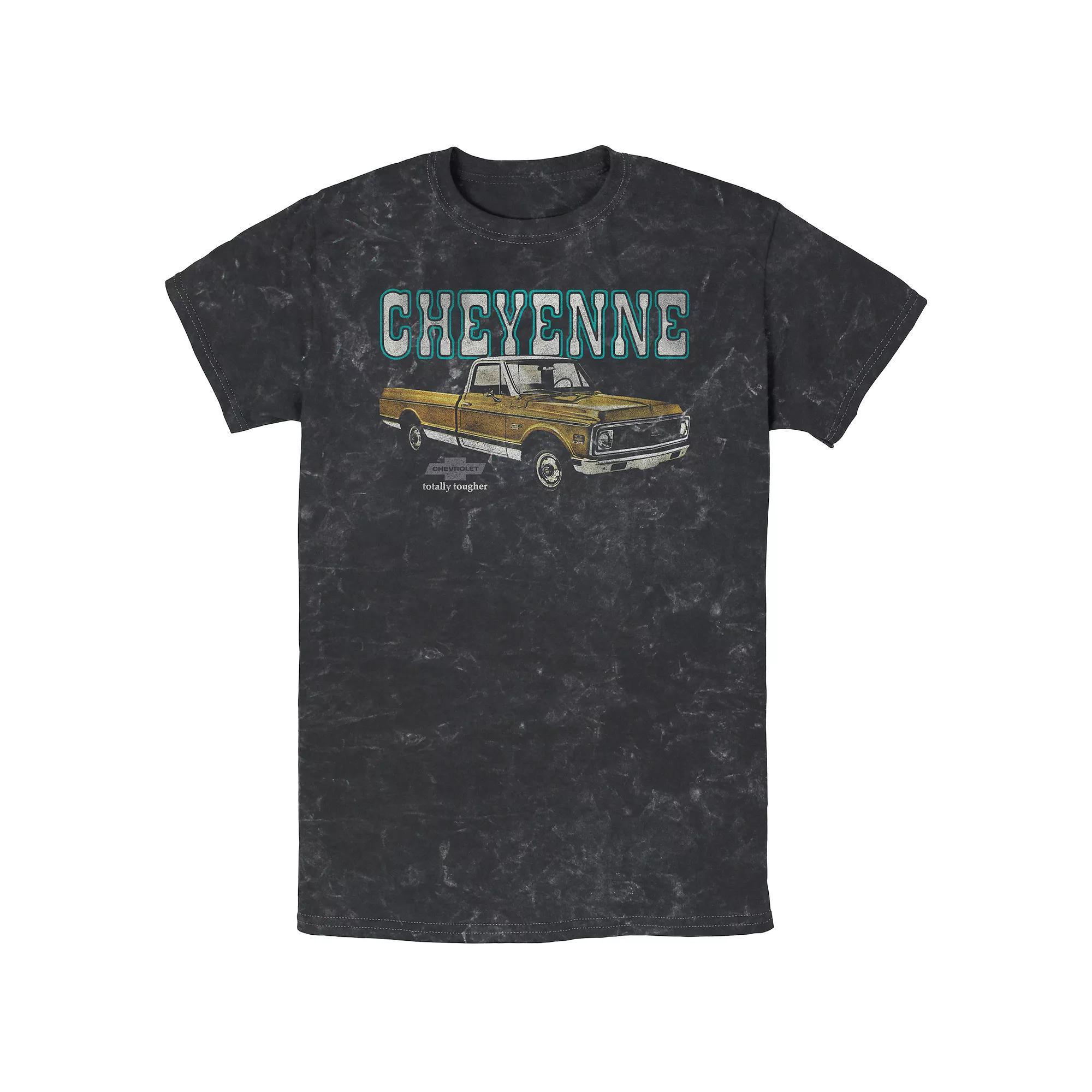 Men's Chevrolet Cheyenne Vintage Mineral Wash Graphic Tee, Size: Small, Black Product Image