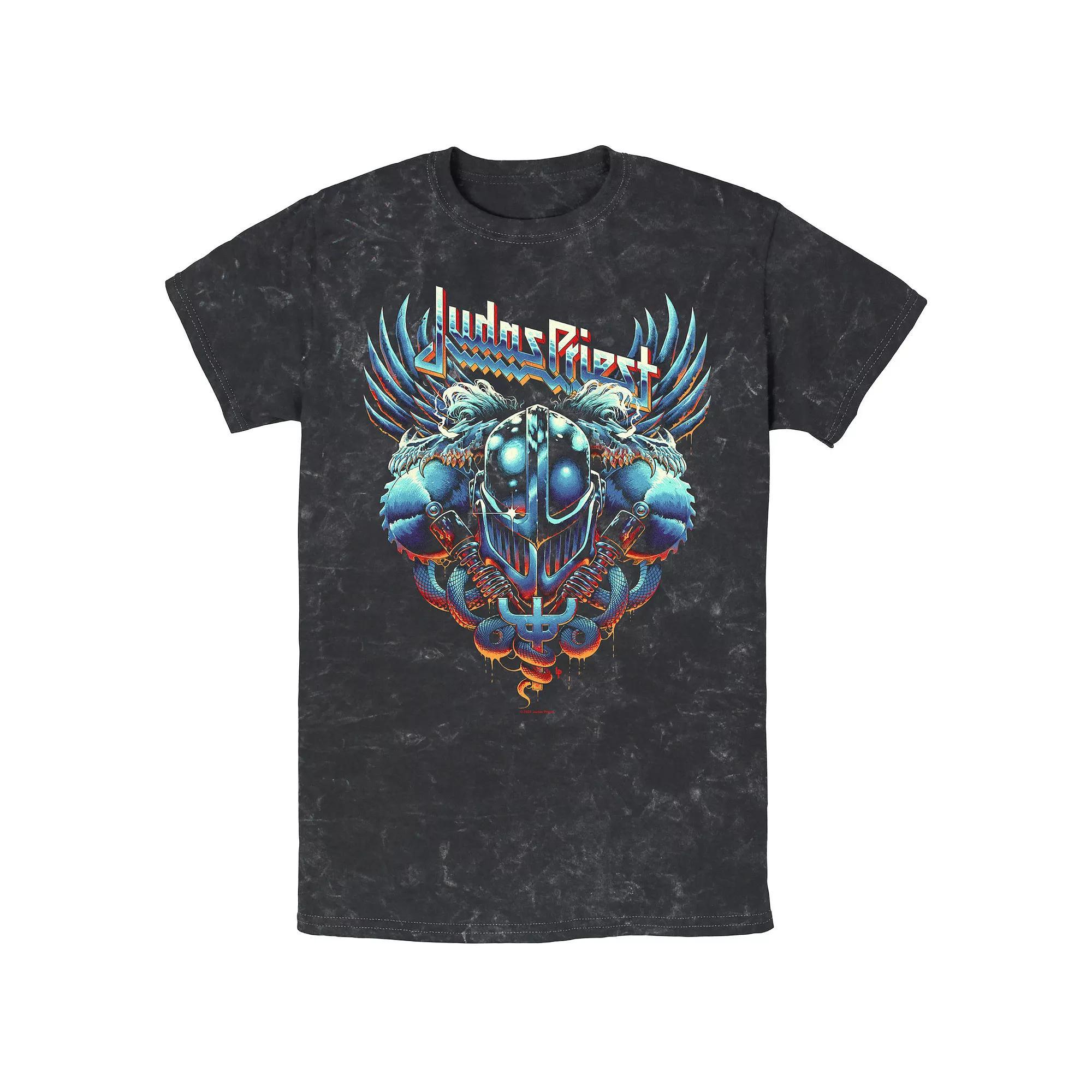 Men's Judas Priest Art Mineral Wash Graphic Tee, Size: Large, Black Product Image