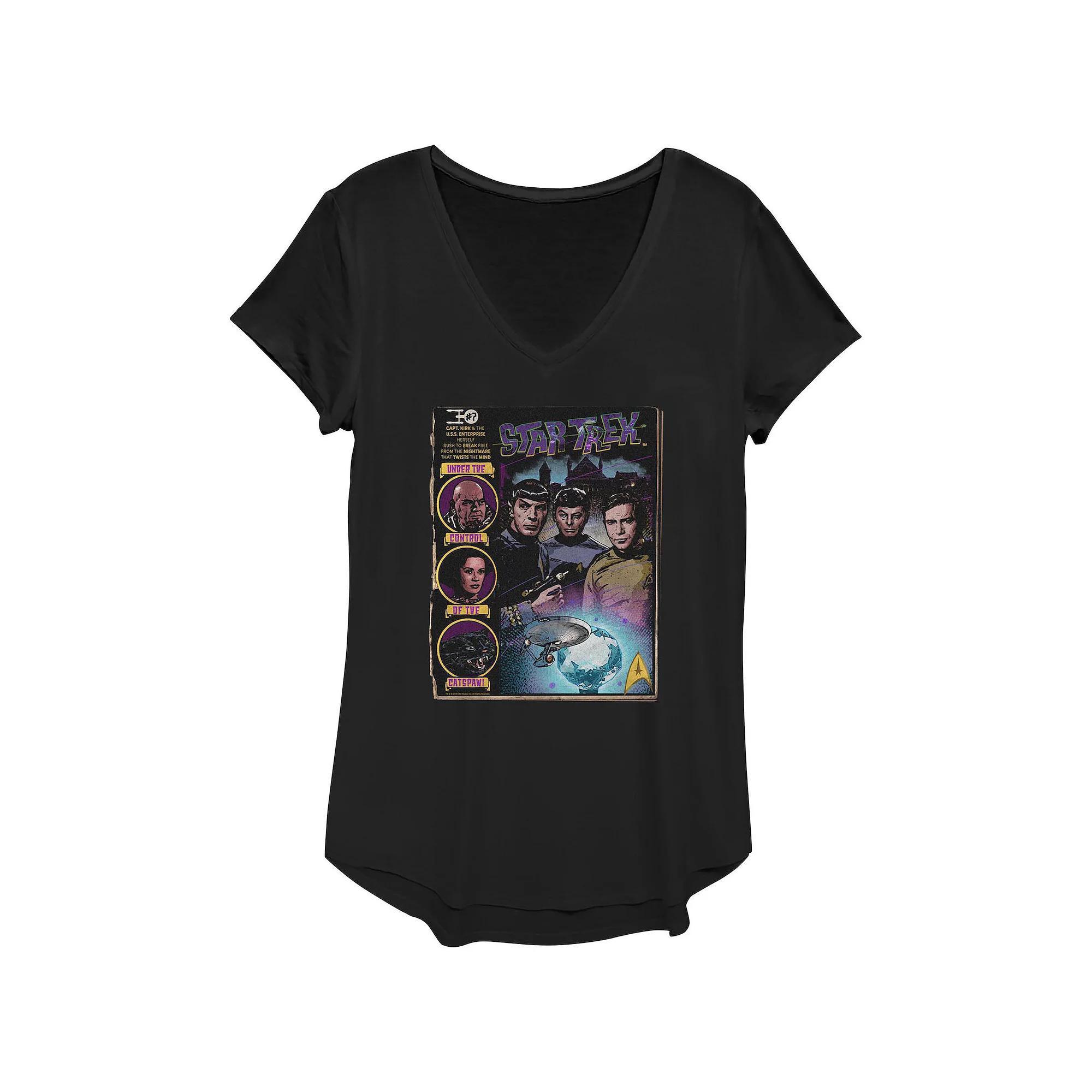 Womens Star Trek Comic Book Poster Graphic Tee Product Image