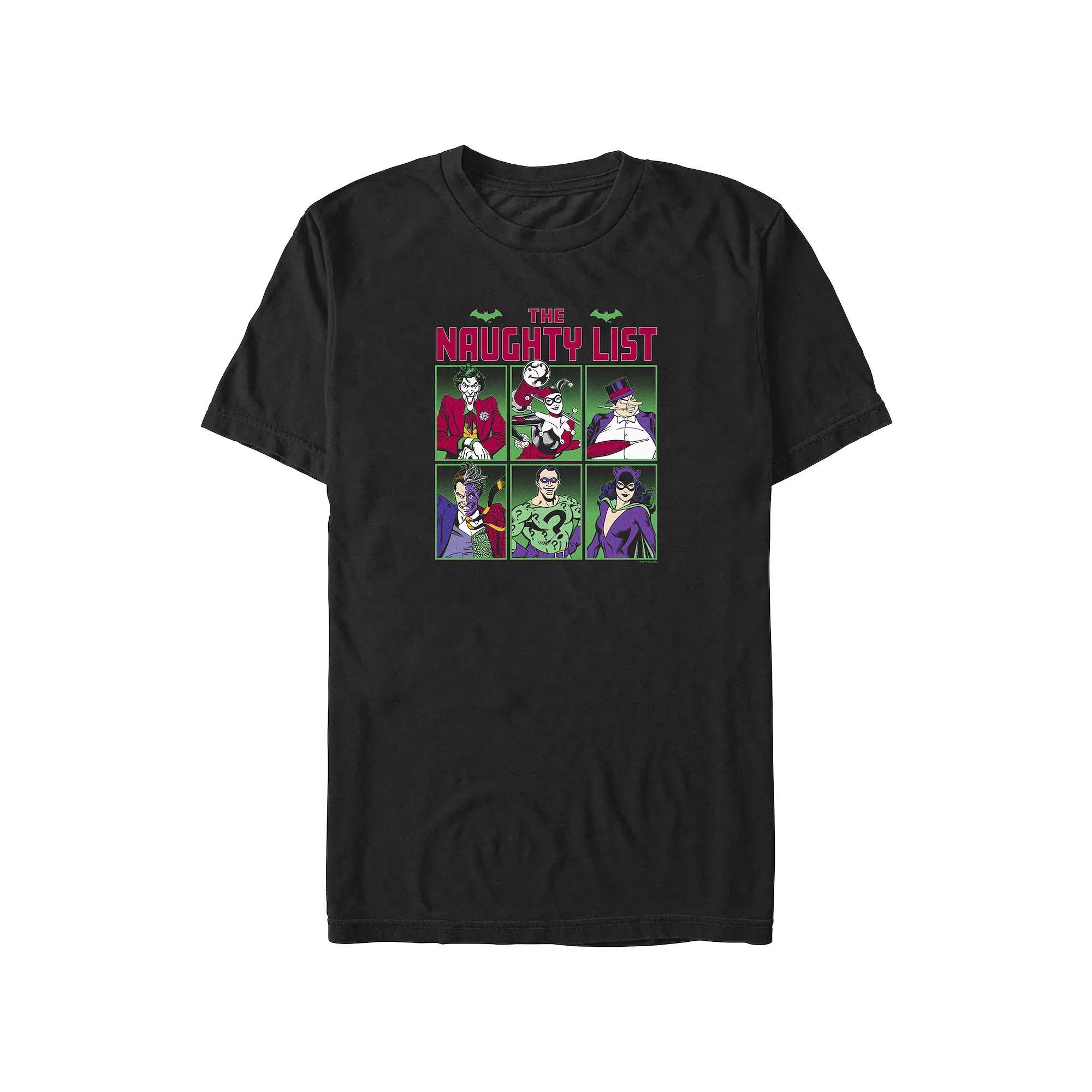 Big & Tall Batman Gotham Naughty List Graphic Tee, Men's, Size: 3XL Tall, Black Product Image