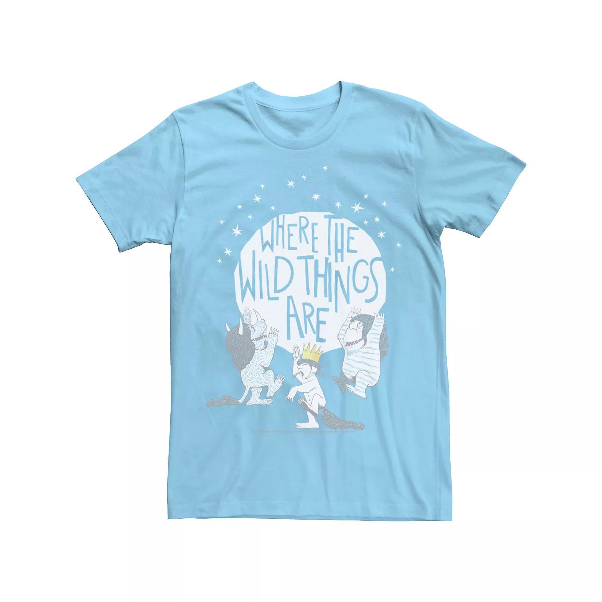 Men's Where The Wild things Are The Wild Things Poster Tee, Size: Large, Light Blue Product Image