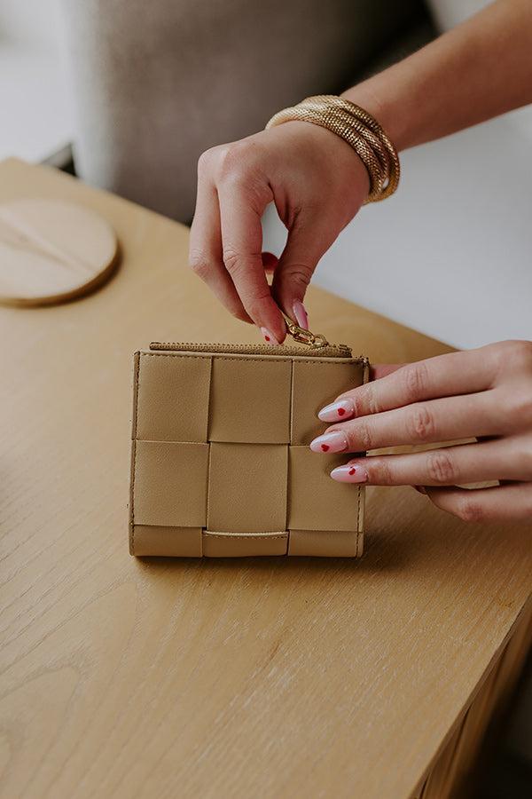 Amelie Faux Leather Woven Wallet in Iced Latte Product Image