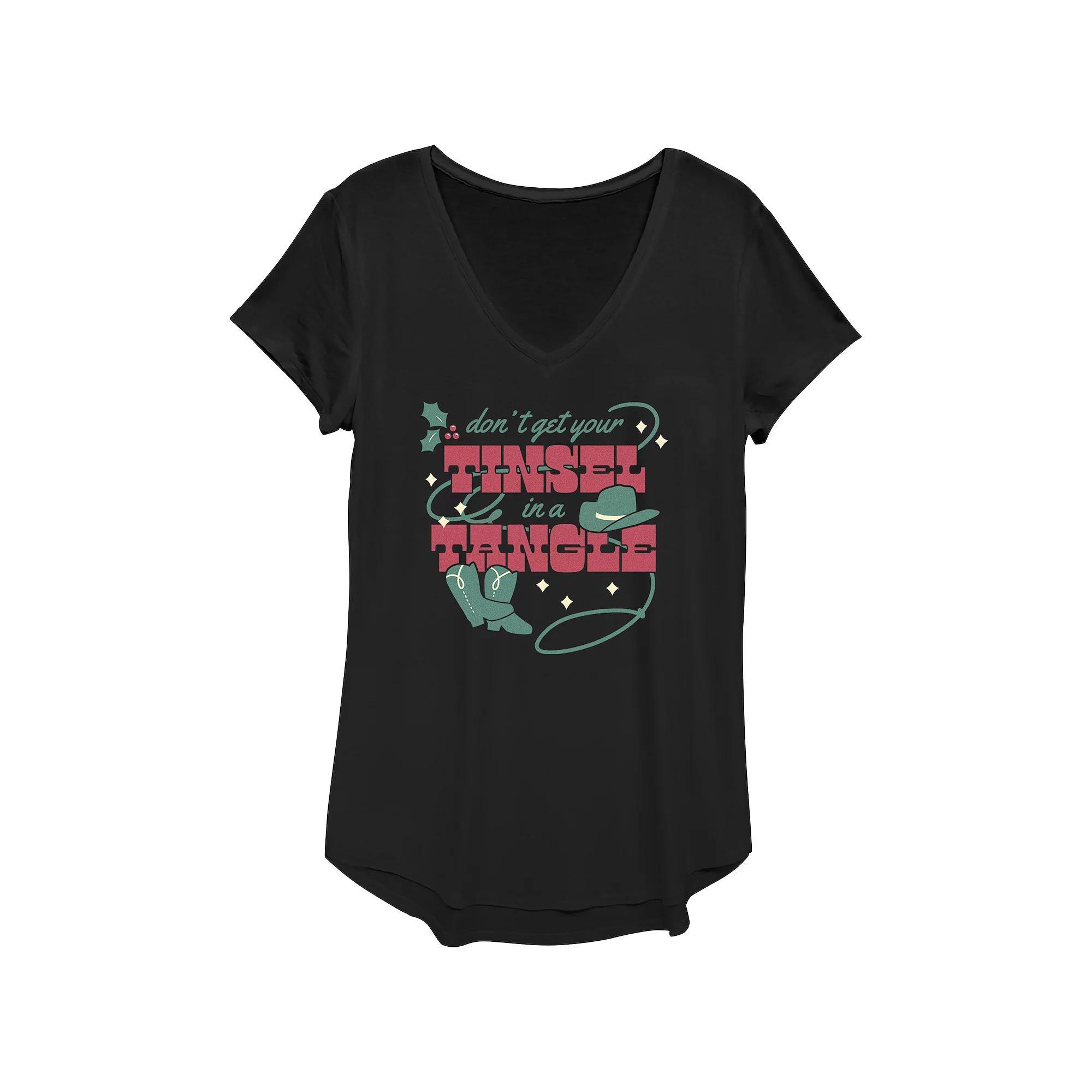 Womens Dont Get Your Tinsel In A Tangle Graphic Tee Product Image