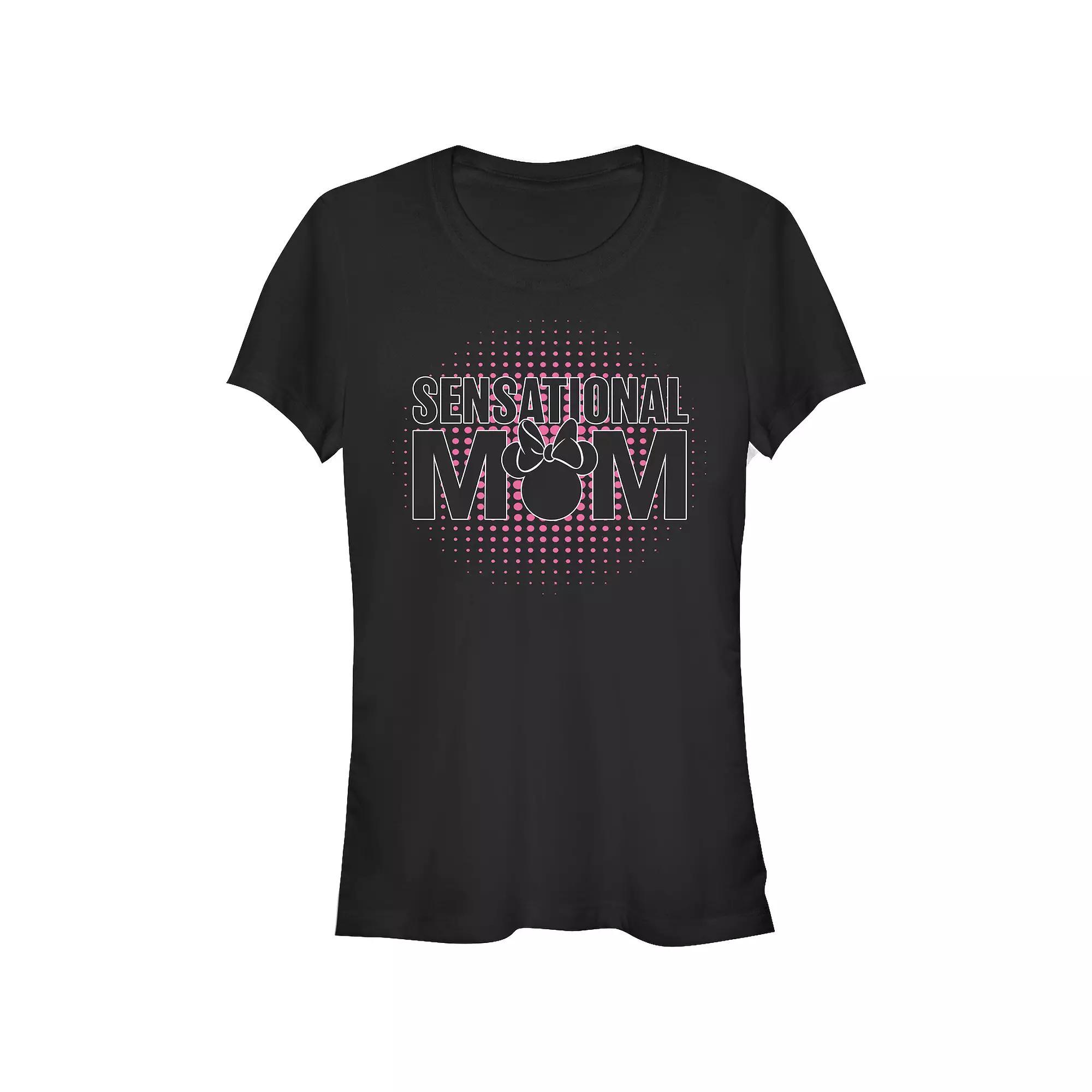 Disney's Minnie Mouse Sensational Mom Juniors' Graphic Tee, Women's, Size: Medium, Black Product Image