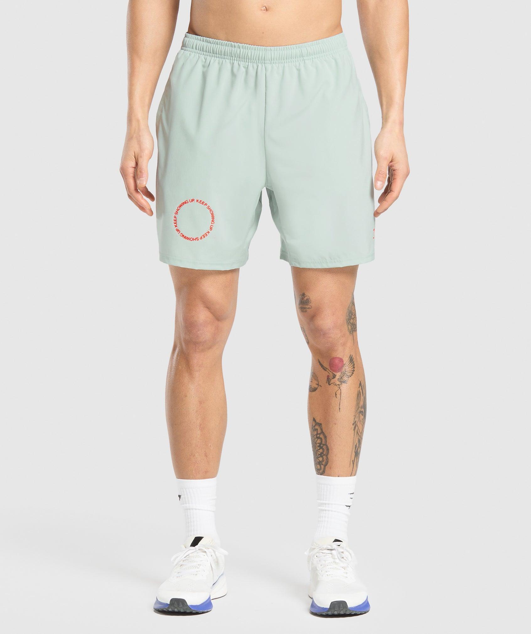 Gymshark Keep Showing Up 7" Shorts - Morning Blue Male Product Image