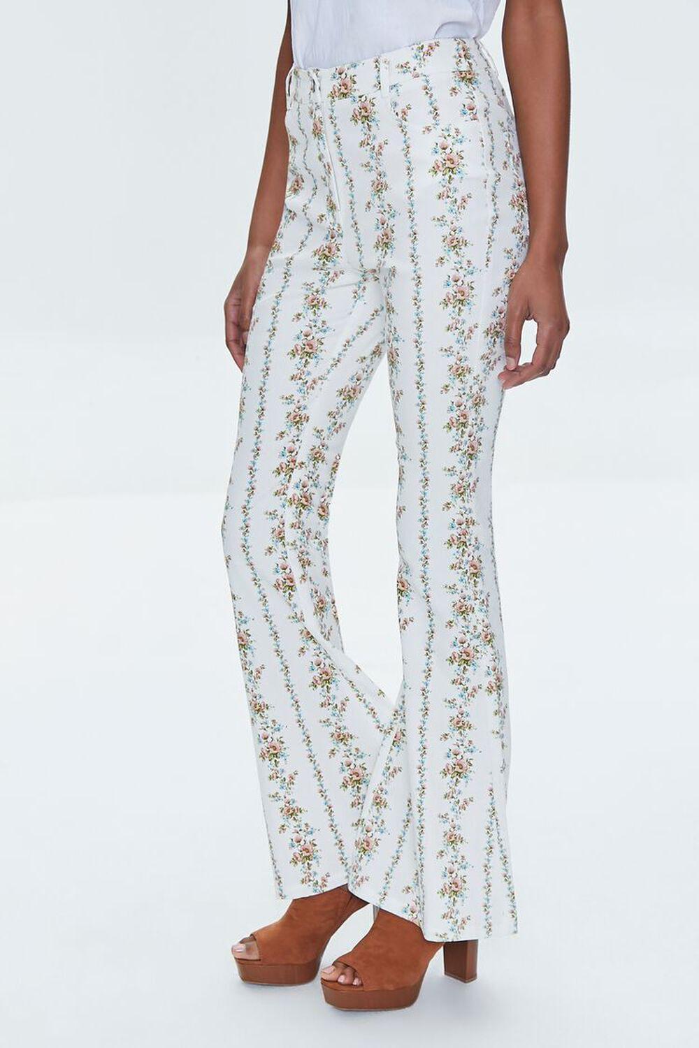 Floral Print High-Rise Flare Pants | Forever 21 Product Image