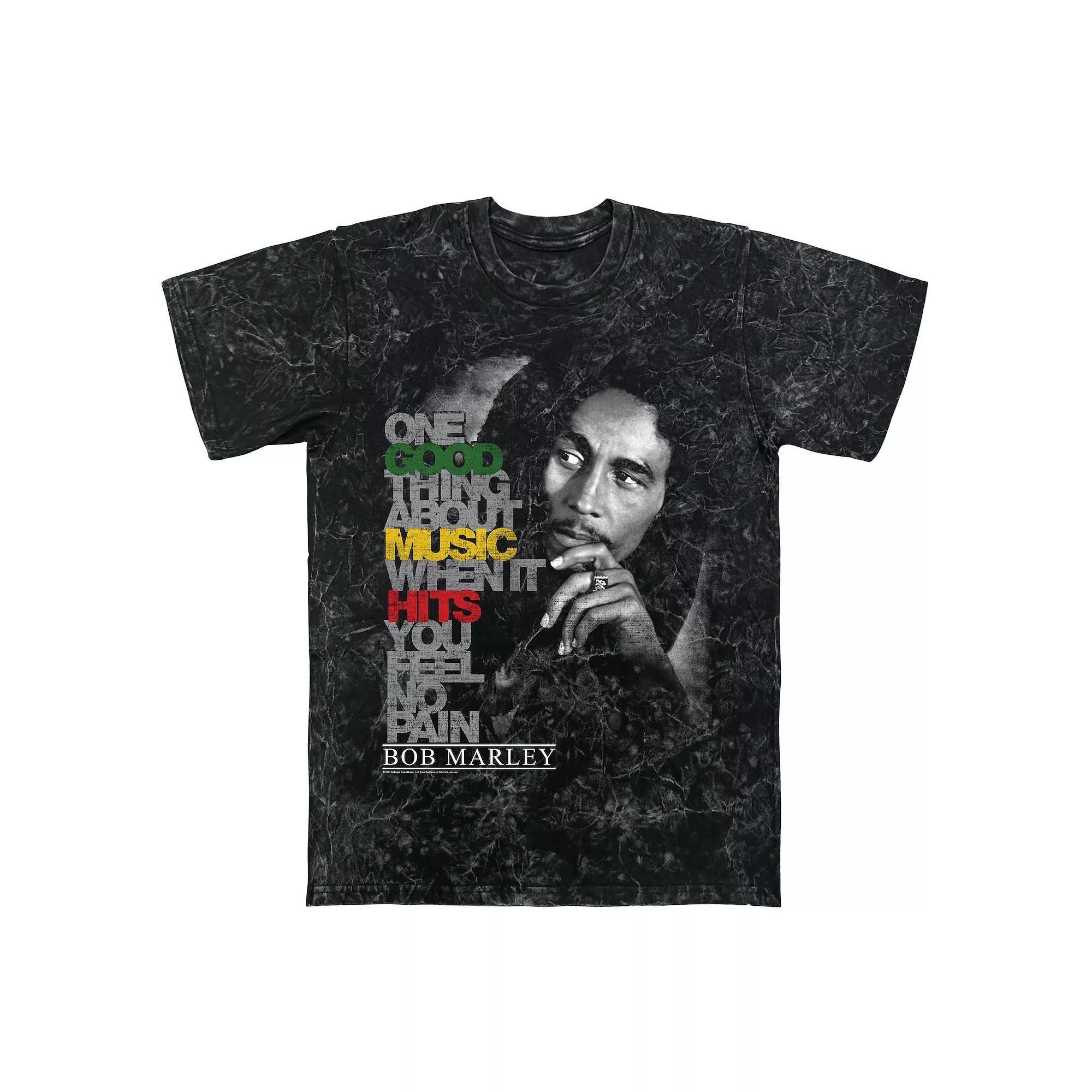 Men's Bob Marley Lyric Good Music Graphic Tee, Size: Small, Black Mineral Wash Product Image