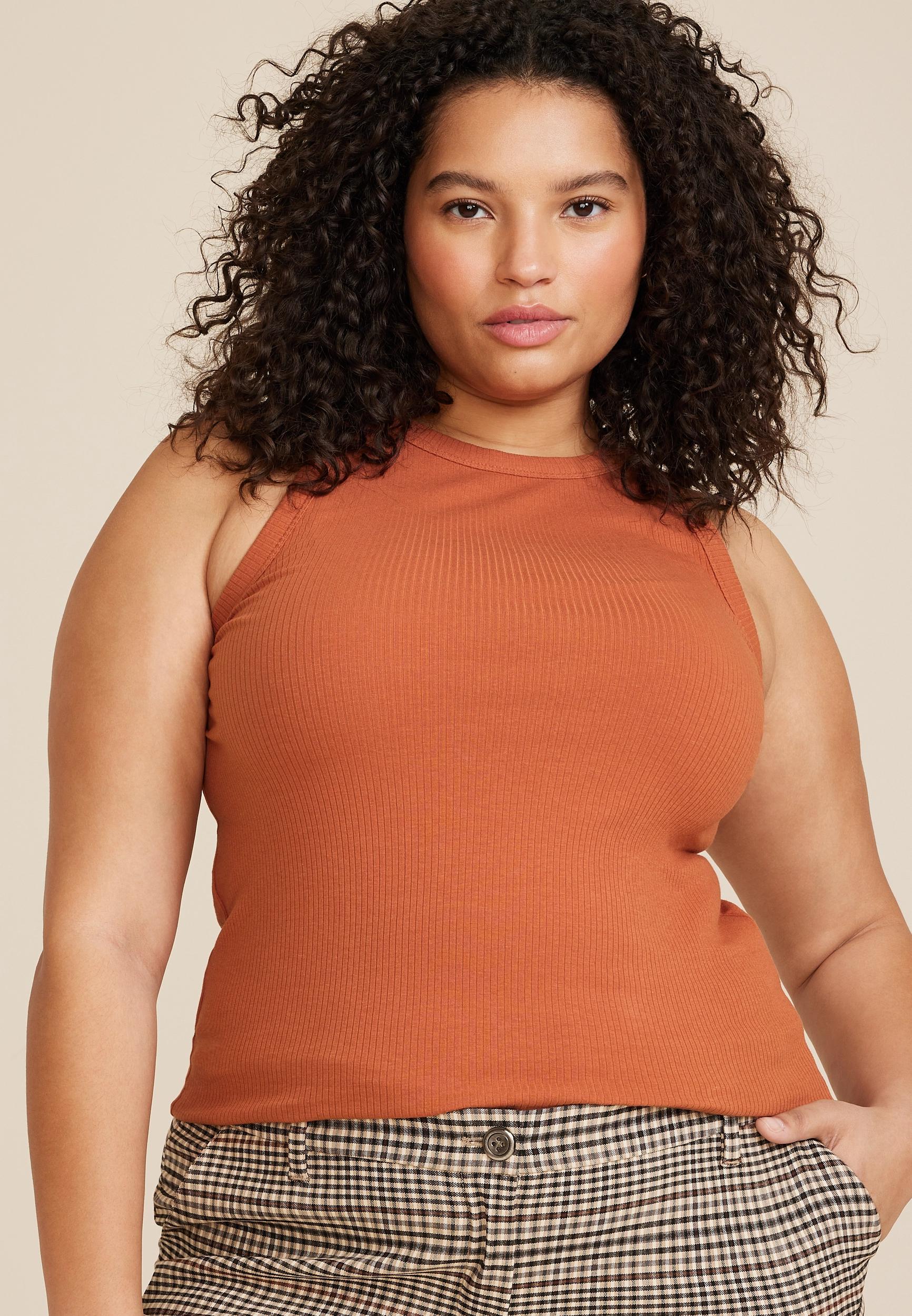 Maurices 0X Plus Size Womens 24/7 Highline Tank Top Purple Product Image