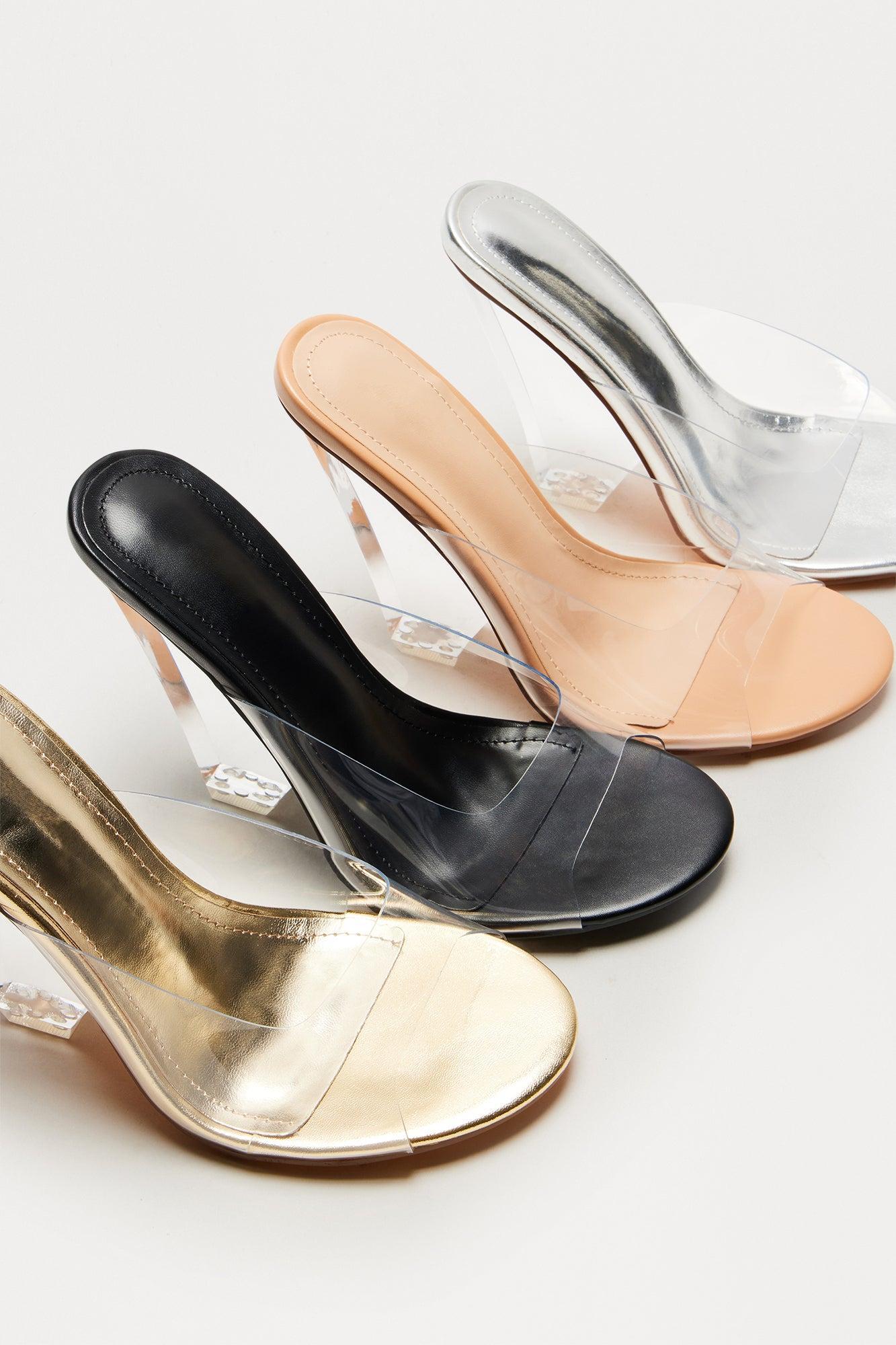 Electric Clear Novelty Wedges - Gold Product Image