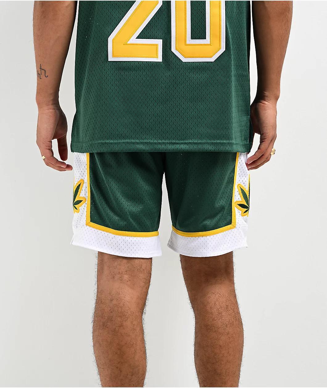 DGK Team Indica Green, Yellow & White Basketball Shorts Product Image