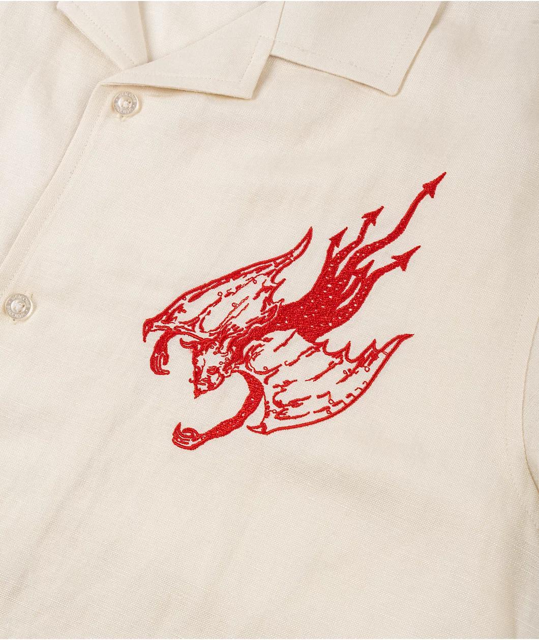 Welcome Hellion Bone Short Sleeve Button Up Shirt Product Image