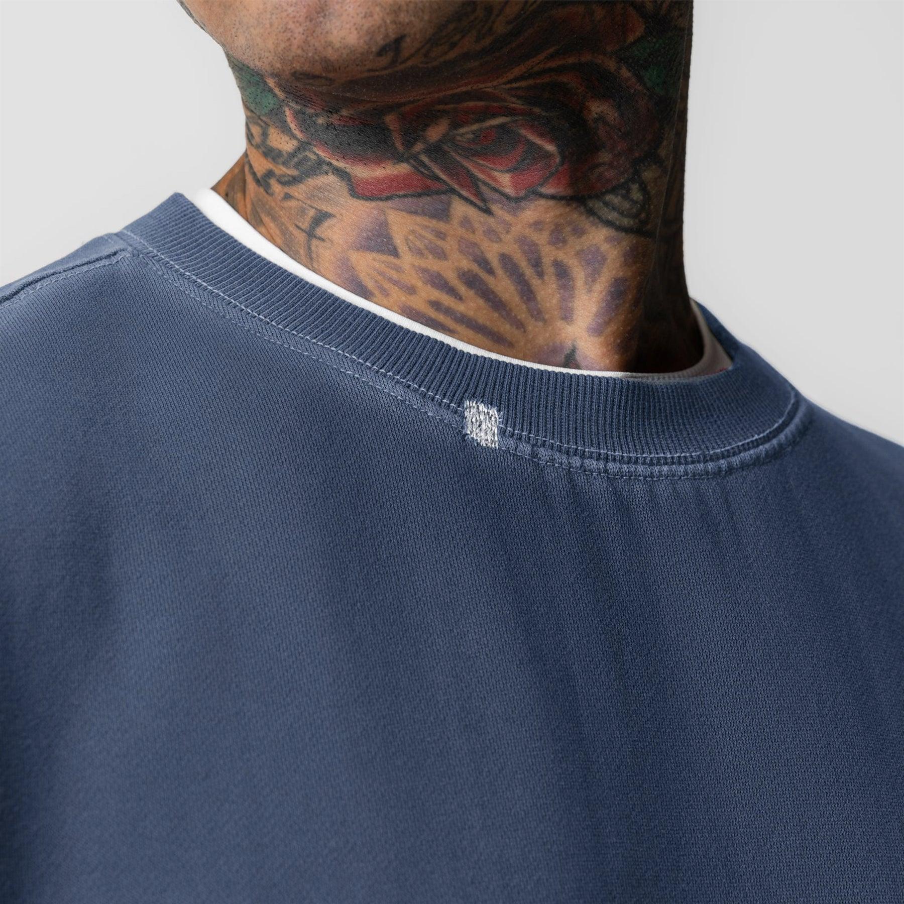 0861. Tech Essential™ Distressed Crewneck - Faded Crimson Product Image