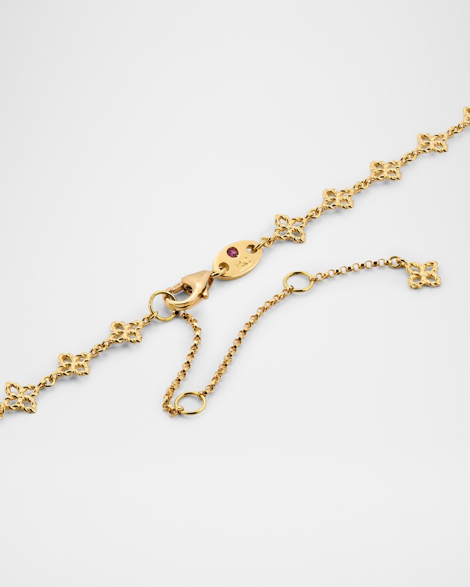 18K Yellow Gold Principessa Diamond Flower Pendant Necklace Product Image
