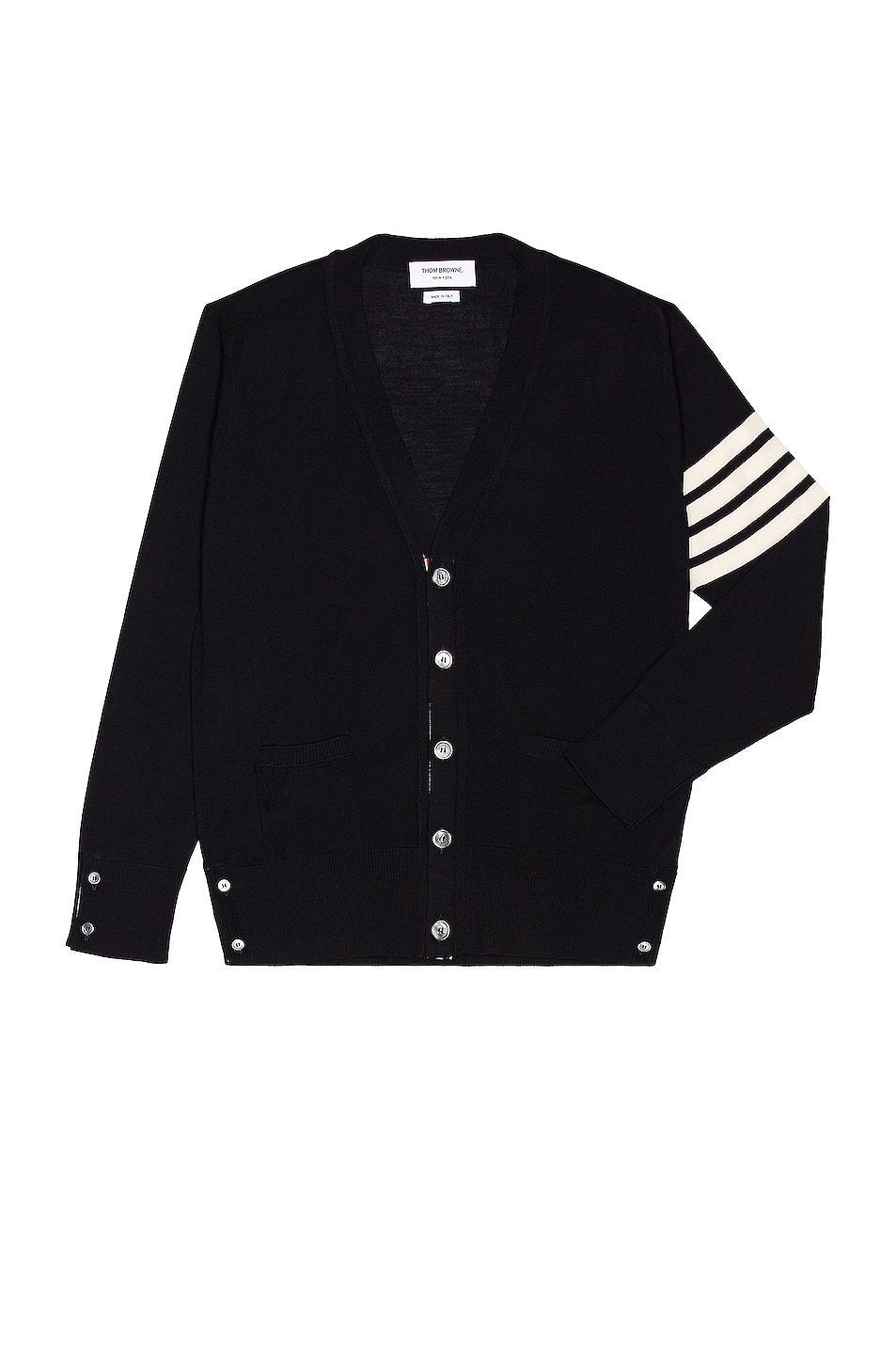 Mens 4-Bar Wool V-Neck Cardigan Product Image