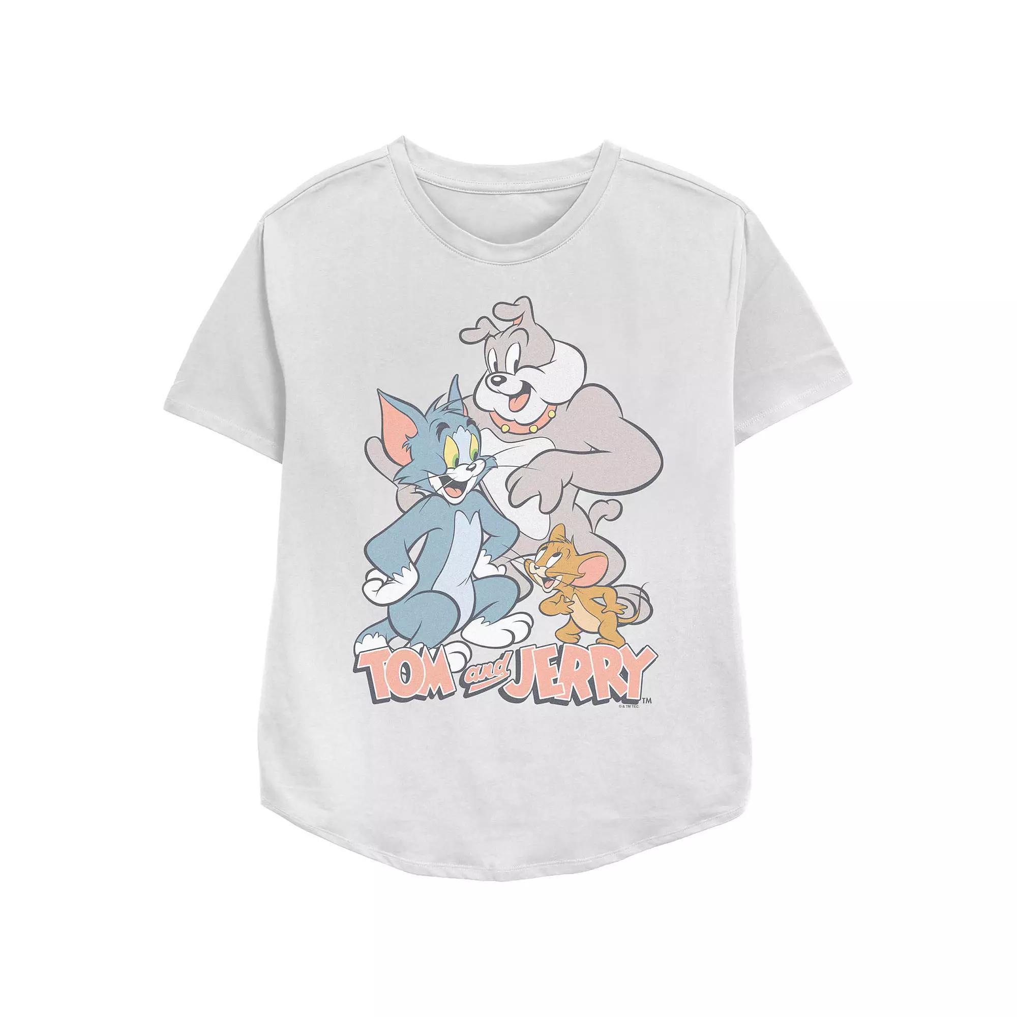 Women's Tom & Jerry Happy Pals Poster Graphic Tee, Size: XXL, White Product Image