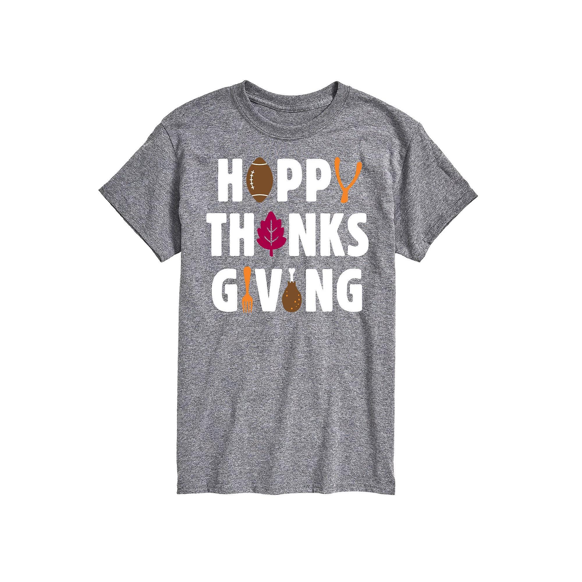 Men's Happy Thanksgiving Icons Graphic Tee, Size: XL, Blue Product Image