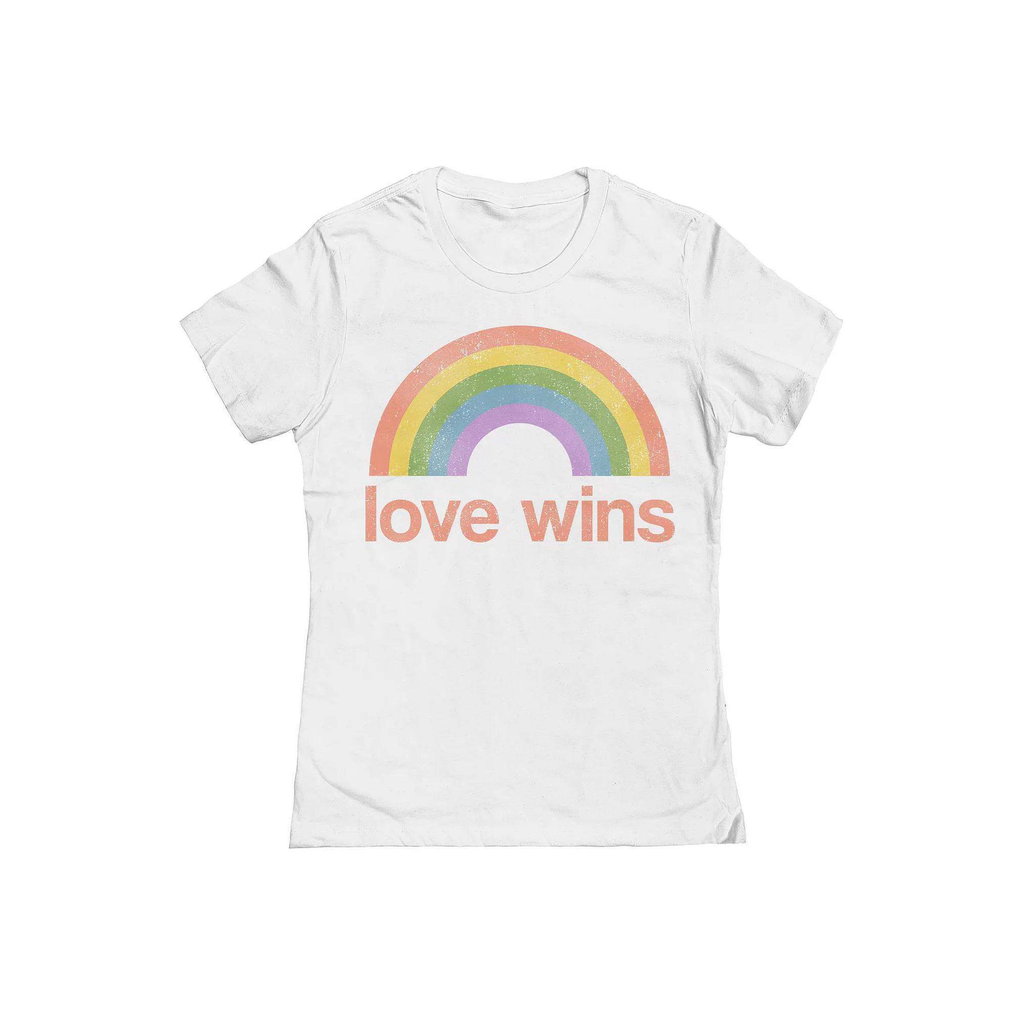 Junior's Grayson Threads The Label Love Wins Pride Graphic Tee, Women's, Size: Large, White Product Image