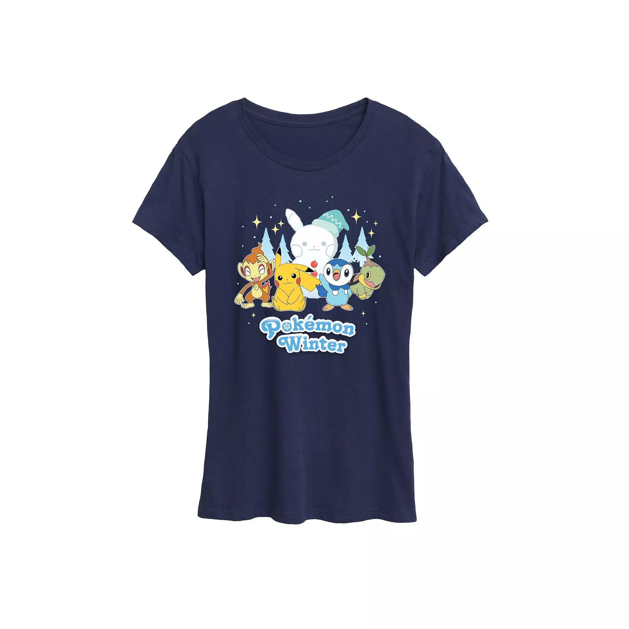 Womens Pokemon Winter Tee Blue Product Image