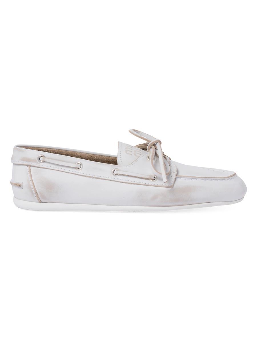Leather Lace-Up Moccasins Product Image