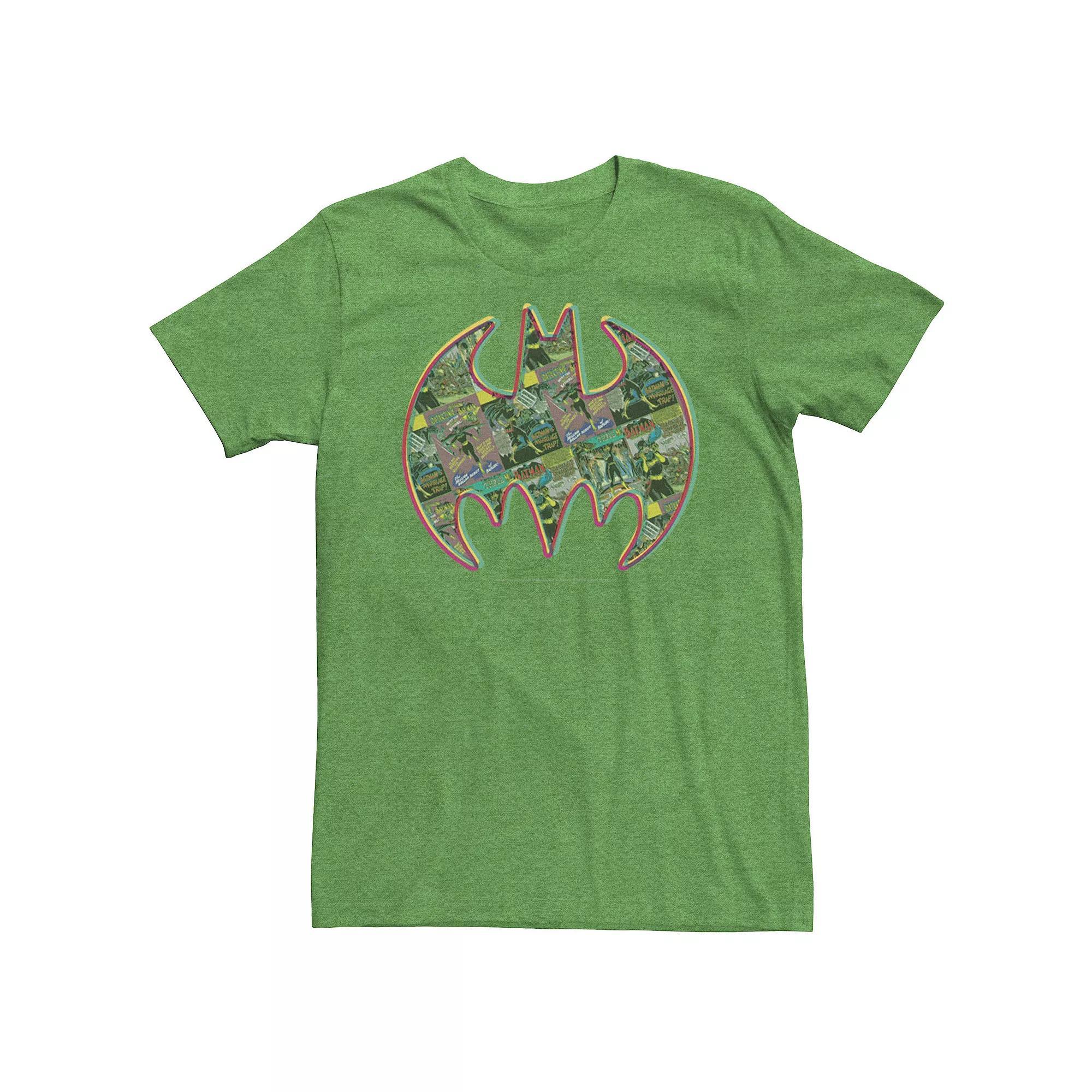 Men's DC Comics Batman Neon Comic Cover Logo Tee, Size: 3XL, Kelly Grey Product Image