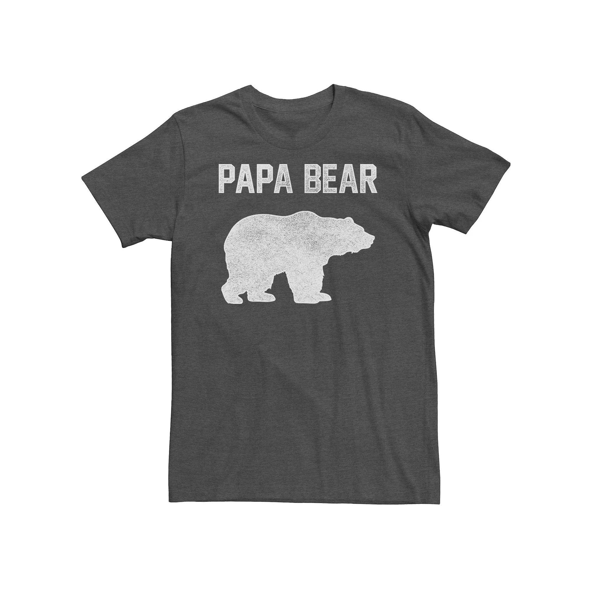 Big & Tall Fifth Sun Bear Papa Text Tee, Men's, Size: 3XL, Grey Heather Product Image