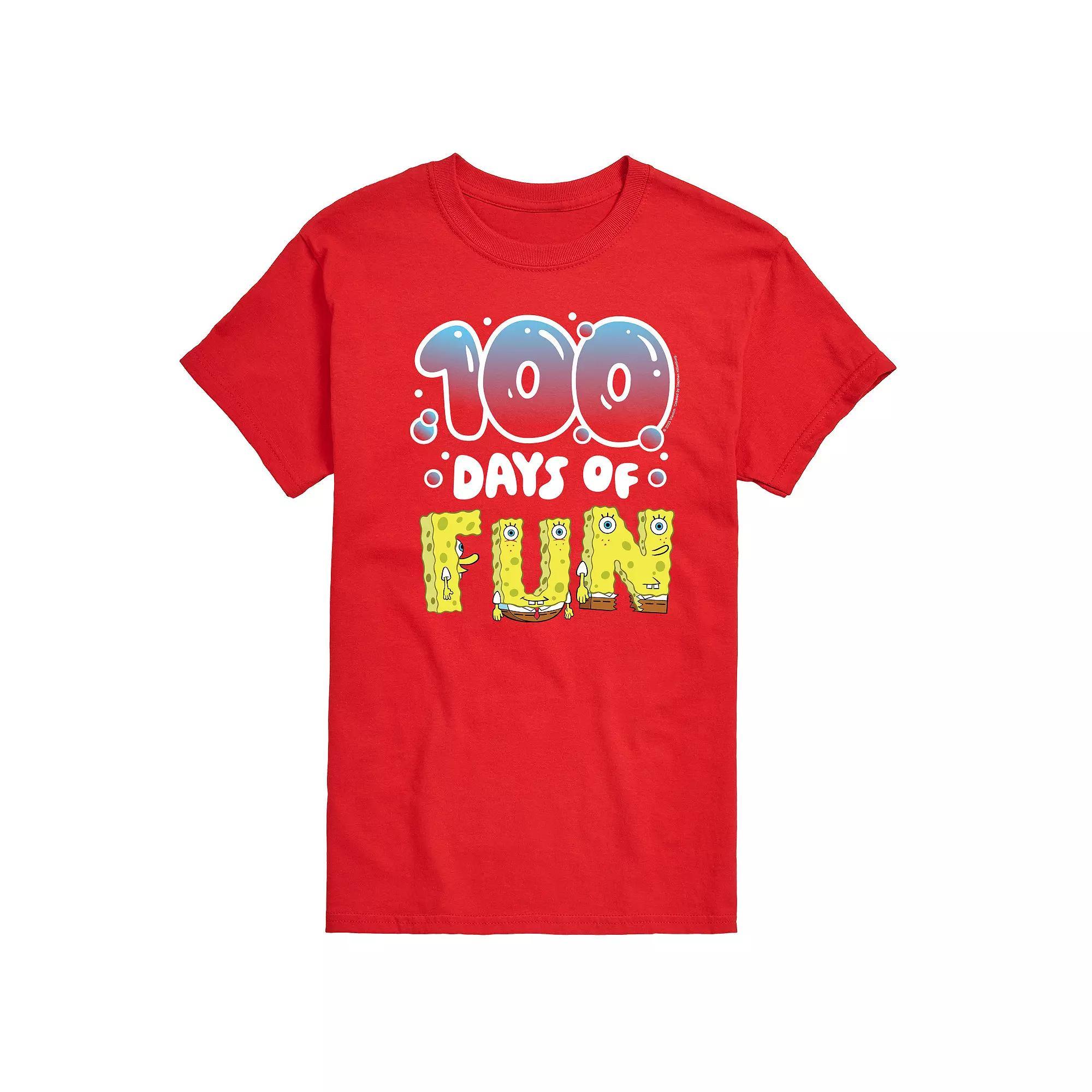 Mens SpongeBob SquarePants 100 Days Of Fun Graphic Tee Product Image