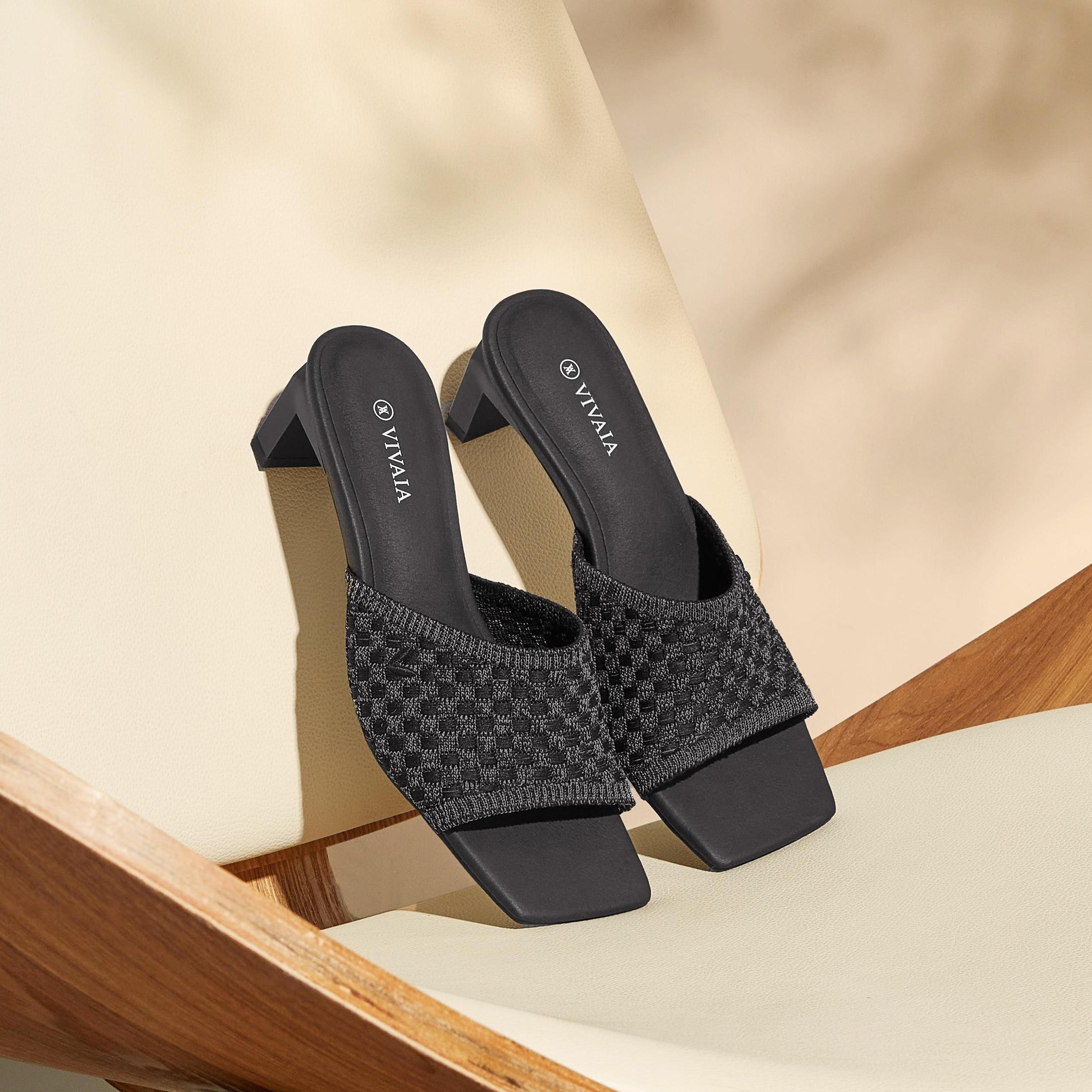 Square-Toe Block Heel Slide (Juliet) Product Image
