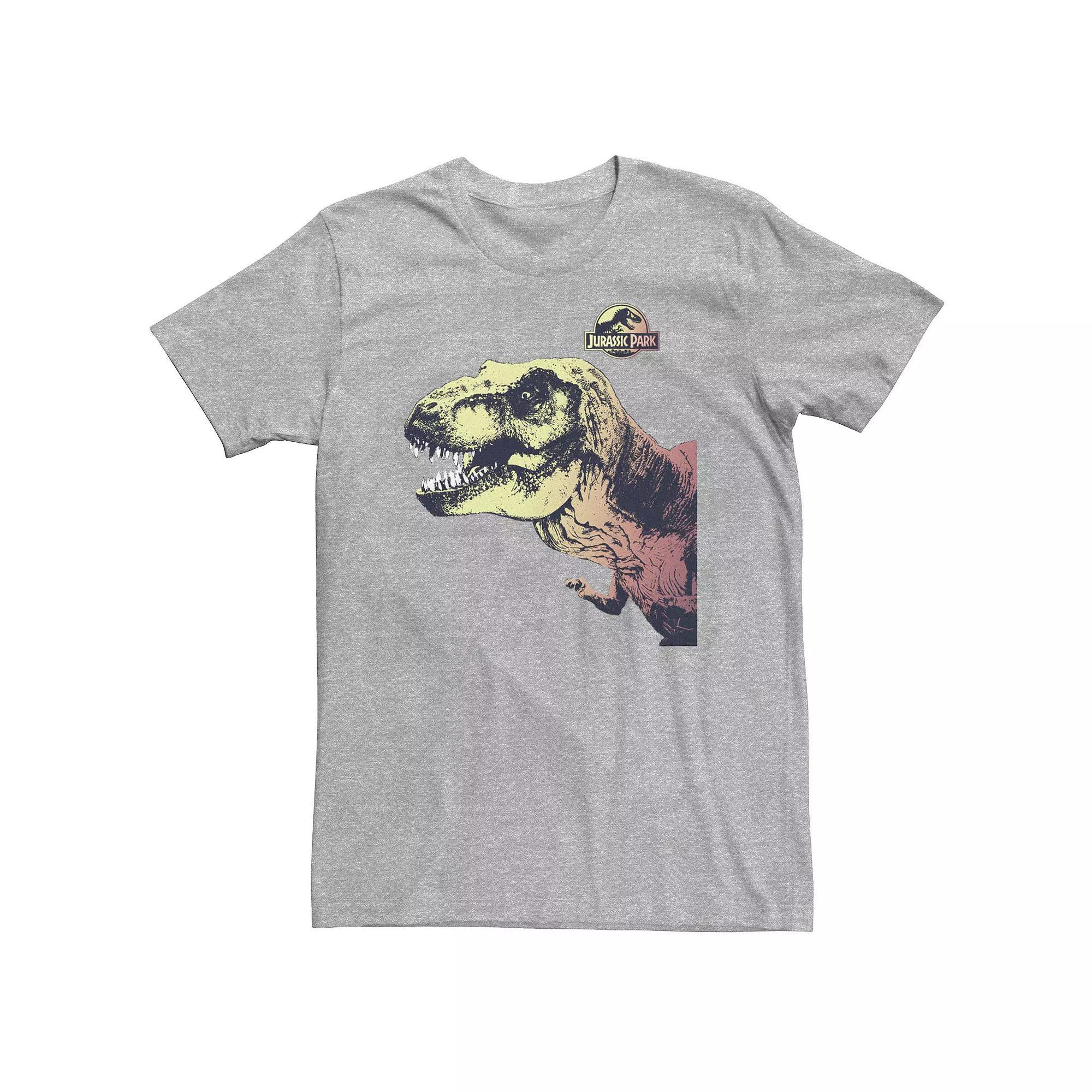 Big & Tall Jurassic Park T-Rex Sunset Color Fil In Tee, Men's, Size: 3XL, Athletic Grey Product Image