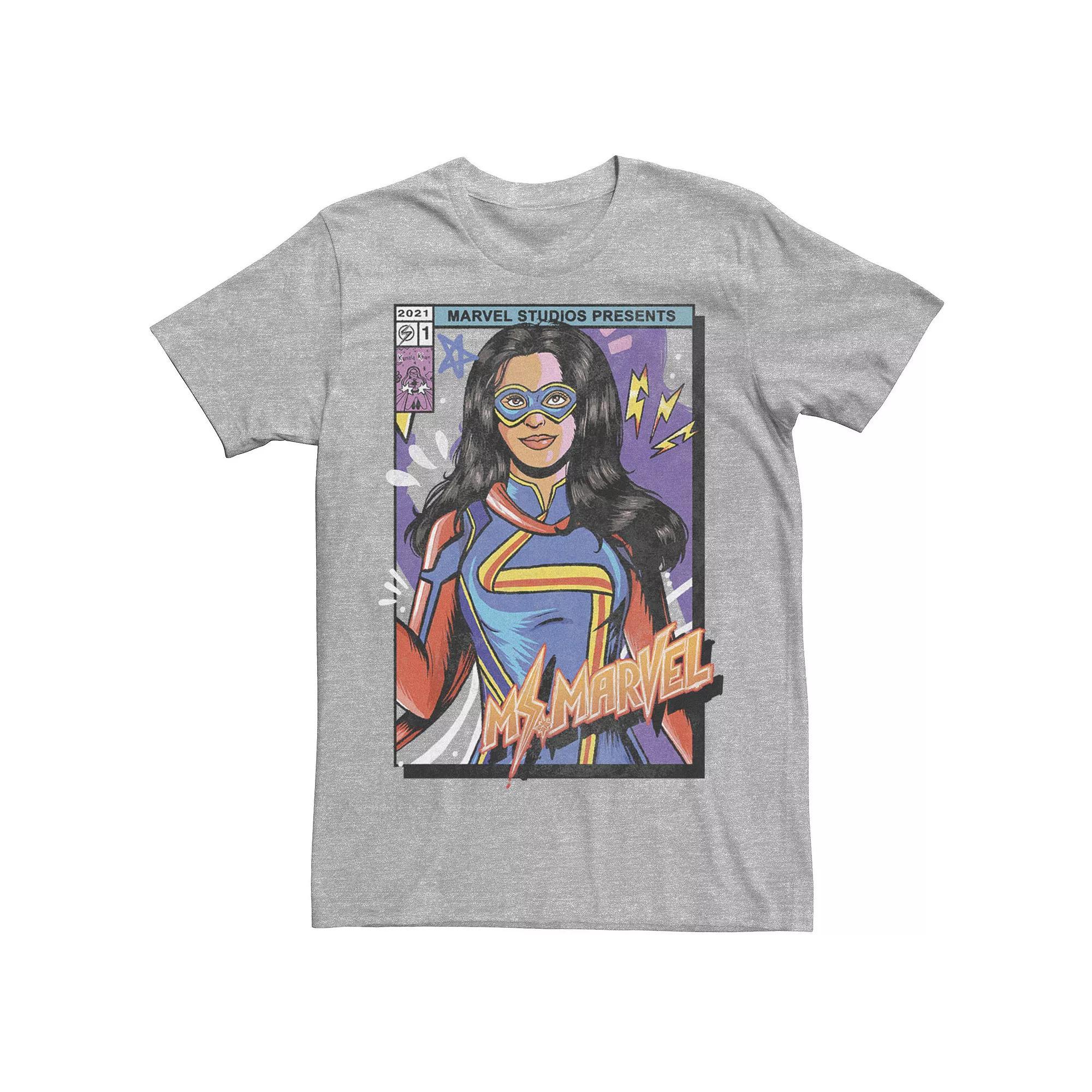 Men's Marvel Ms. Marvel Cover Poster Tee, Size: Medium, Athletic Grey Product Image