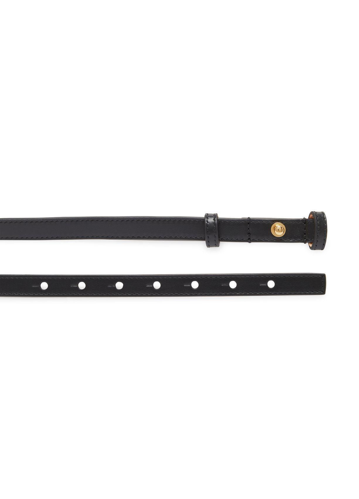 CHLOÉ Iconic Leather Belt Gold-tone Hardware In Black Product Image
