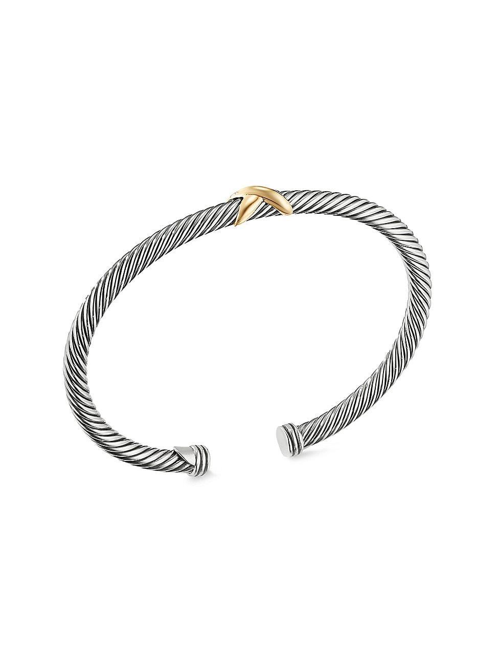 Cable Bracelet in Silver with 14K Gold, 5mm Product Image