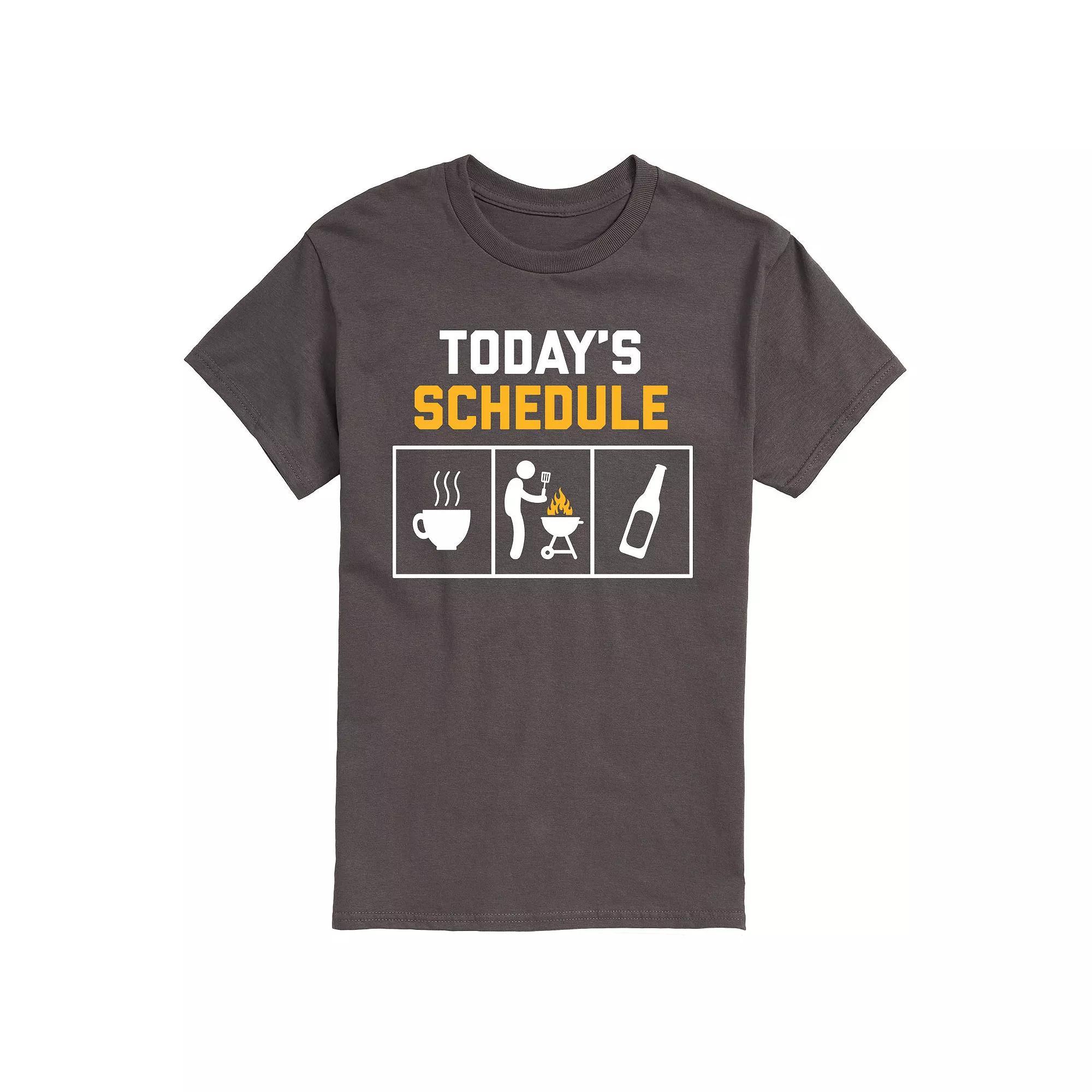 Big & Tall Todays Schedule Grilling Beer Tee, Mens Grey Product Image