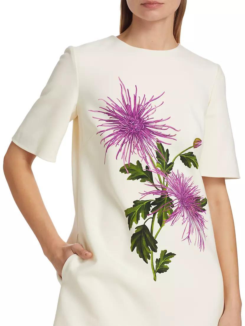 Chrysanthemum Wool-Blend Shift Dress Product Image