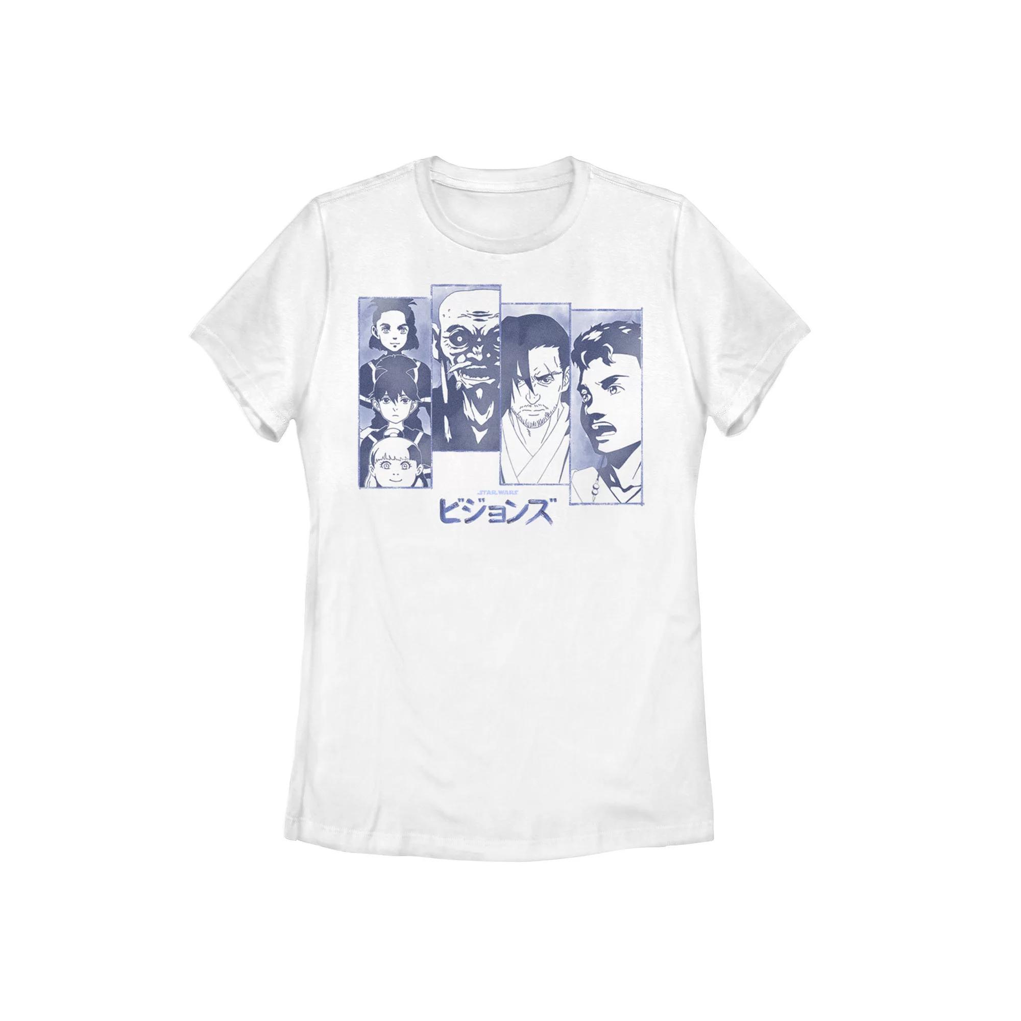 Juniors' Star Wars: Visions Group Panel Poster Tee, Women's, Size: Medium, White Product Image