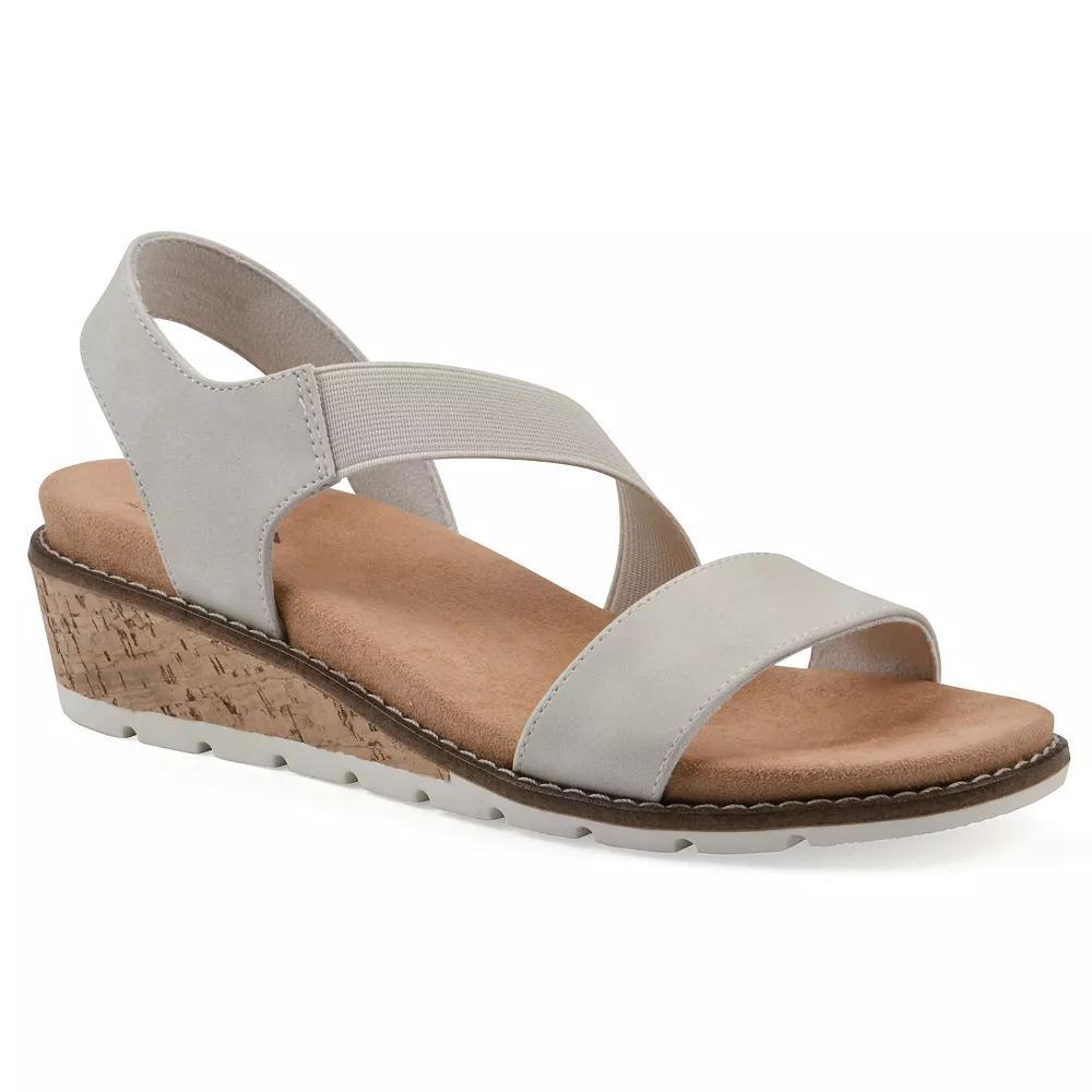 Cliffs by White Mountain Tinnley Women's Wedge Sandals, Size: 7.5, White Nubuck Product Image