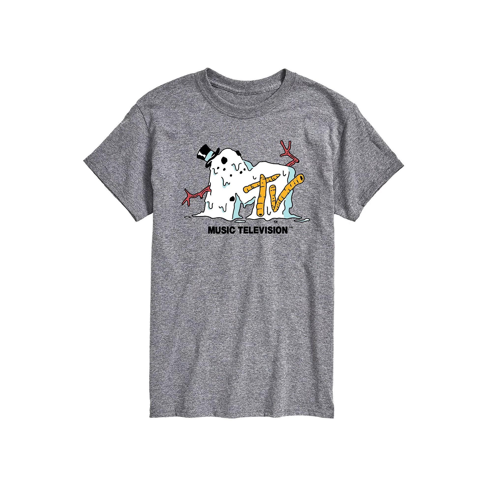 Big & Tall MTV Snowman Melting Graphic Tee, Mens Grey Gray Product Image