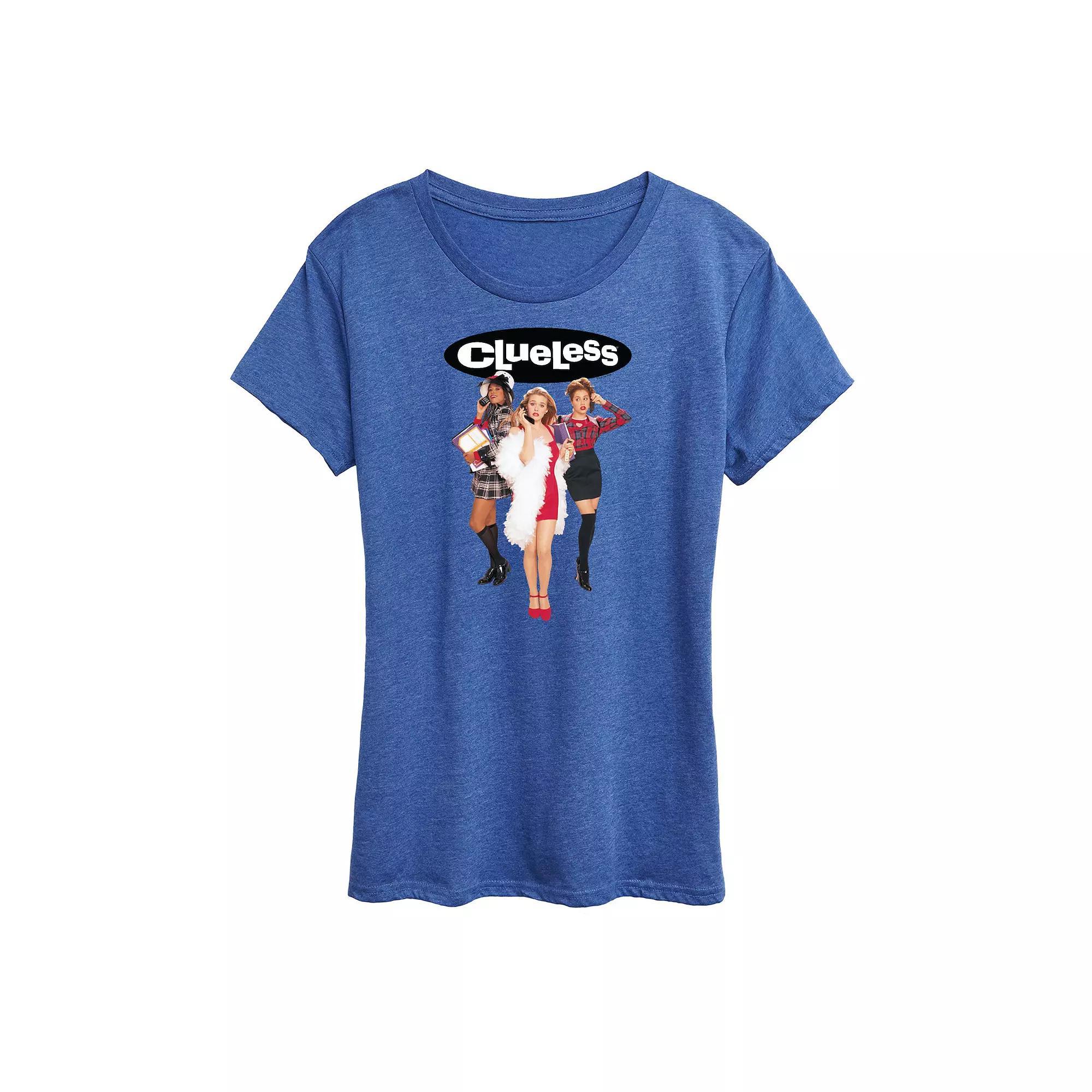 Womens Clueless Graphic Tee, Girls Grey Gray Product Image