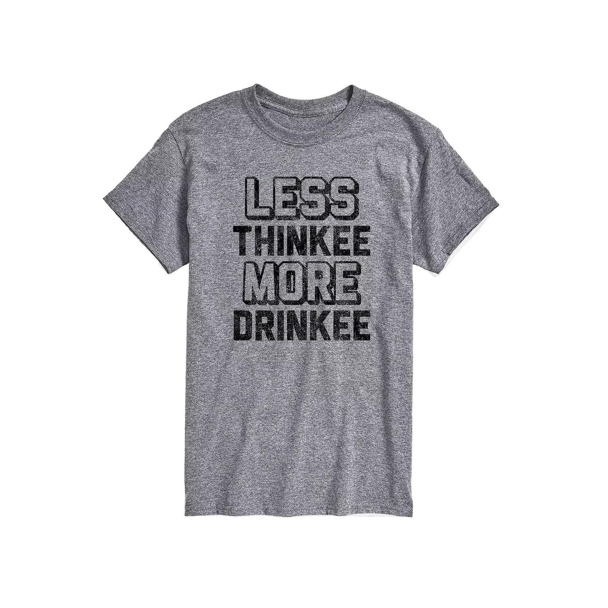 Big & Tall Less Thinkee More Drinkee Graphic Tee, Men's, Size: 4XB, Gray Product Image