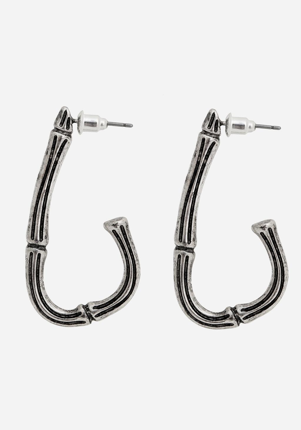 Bones Charm Hoop Earrings Product Image