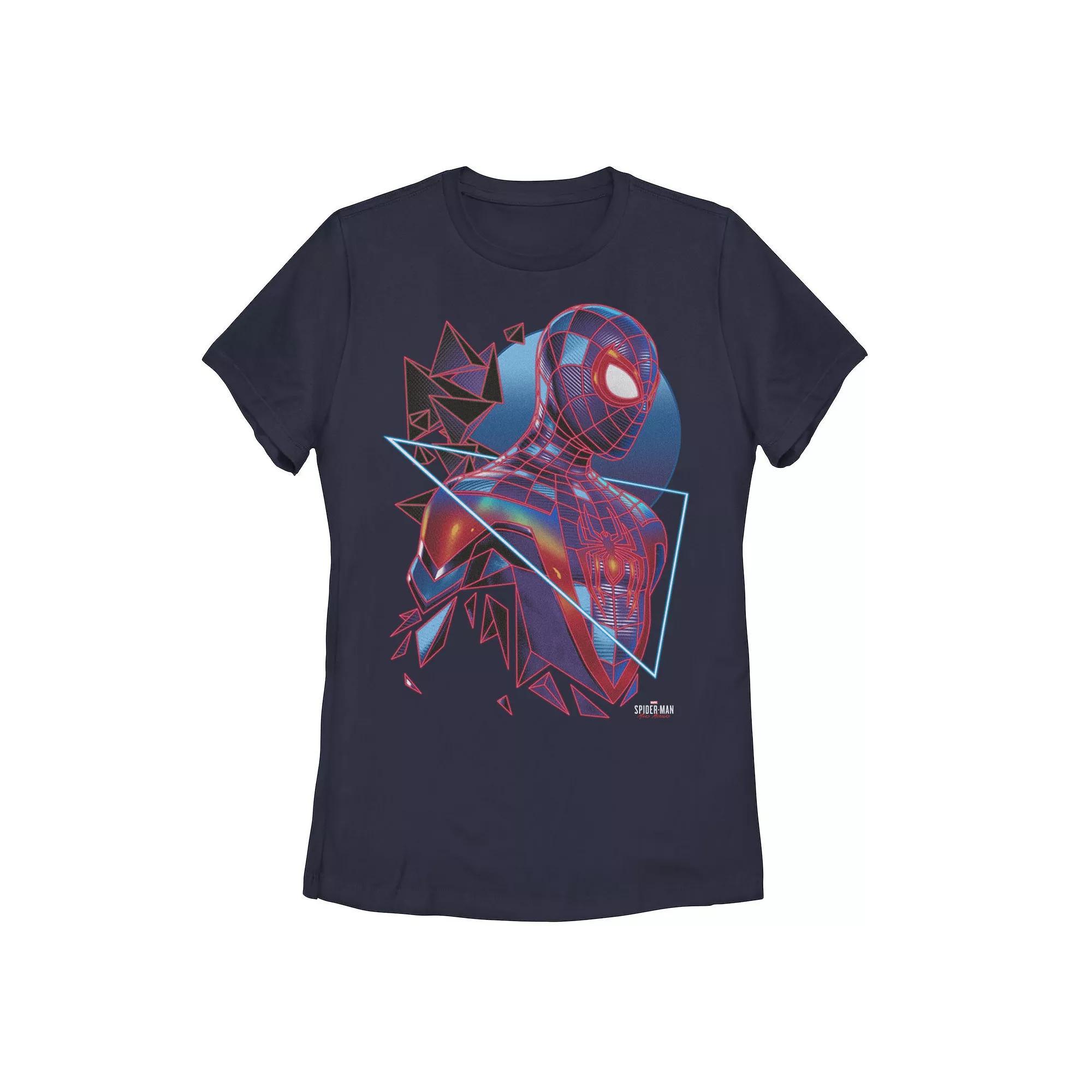 Juniors' Marvel Spider-Man Miles Morales Retro Neon Poster Tee, Girl's, Size: XXL, Blue Product Image
