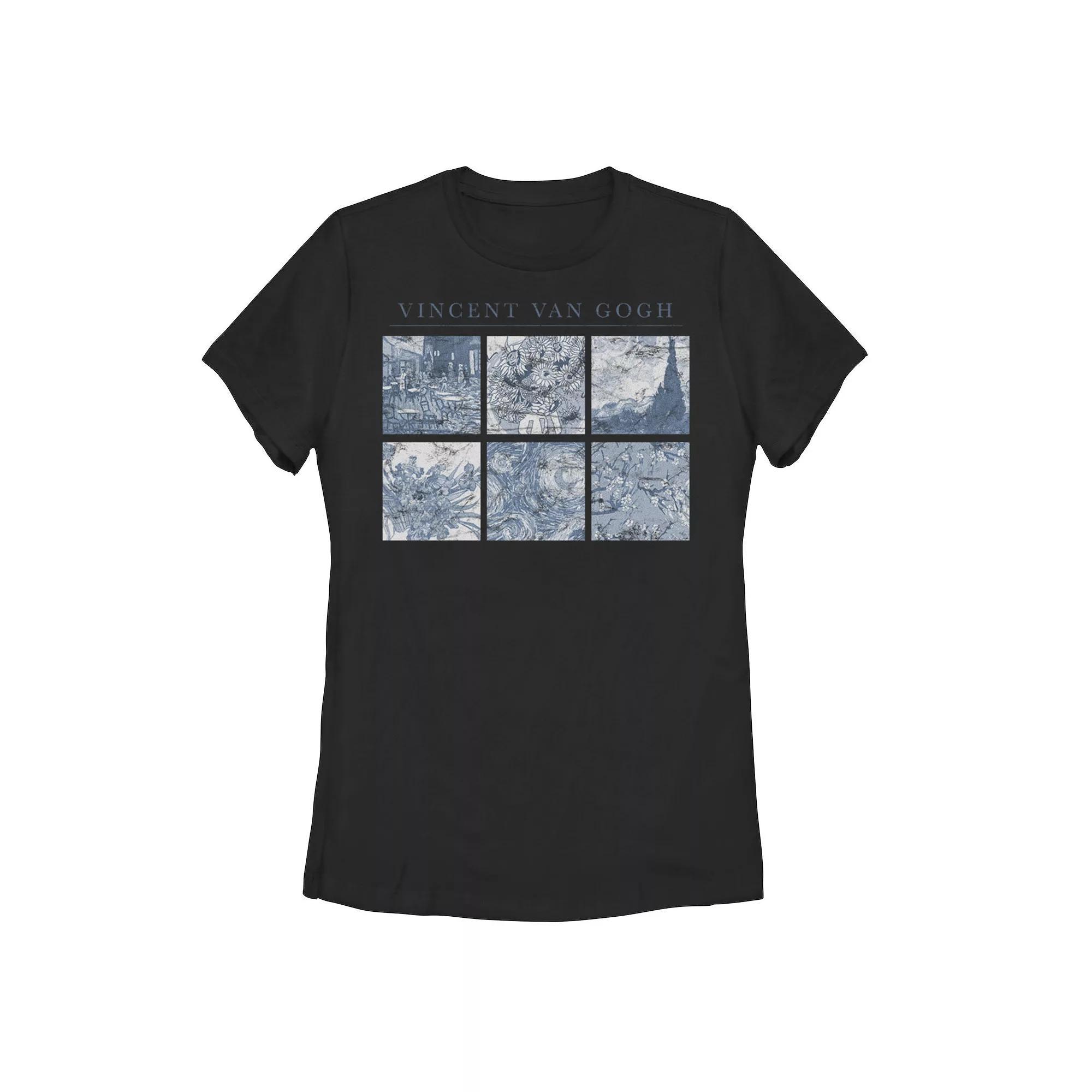Juniors' Trendy Vincent van Gogh Blue Panels Tee, Girl's, Size: XXL, Black Product Image