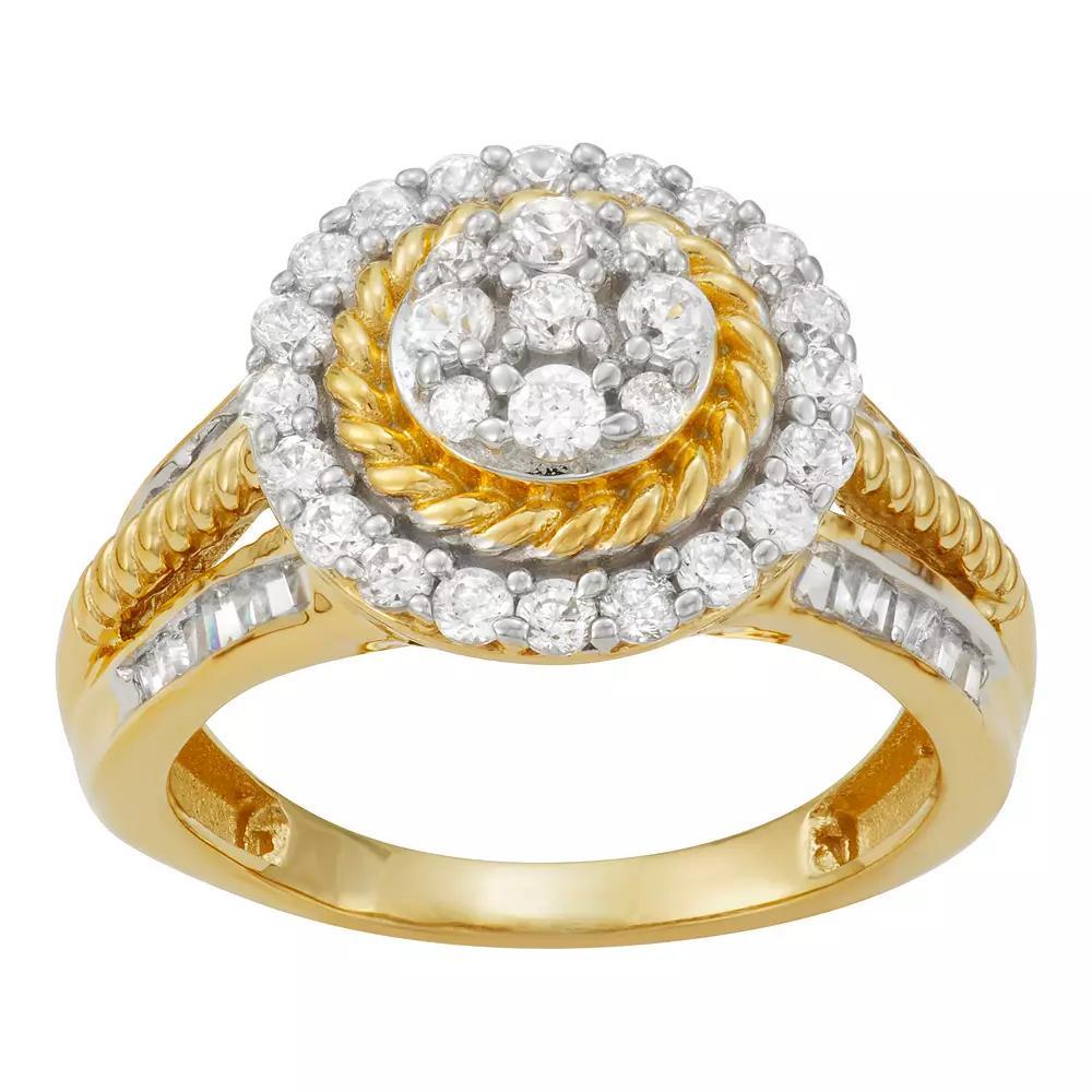 Jewelexcess 14k Gold Over Sterling Silver 1 Carat T.W. Diamond Ring, Womens Gold Tone Product Image