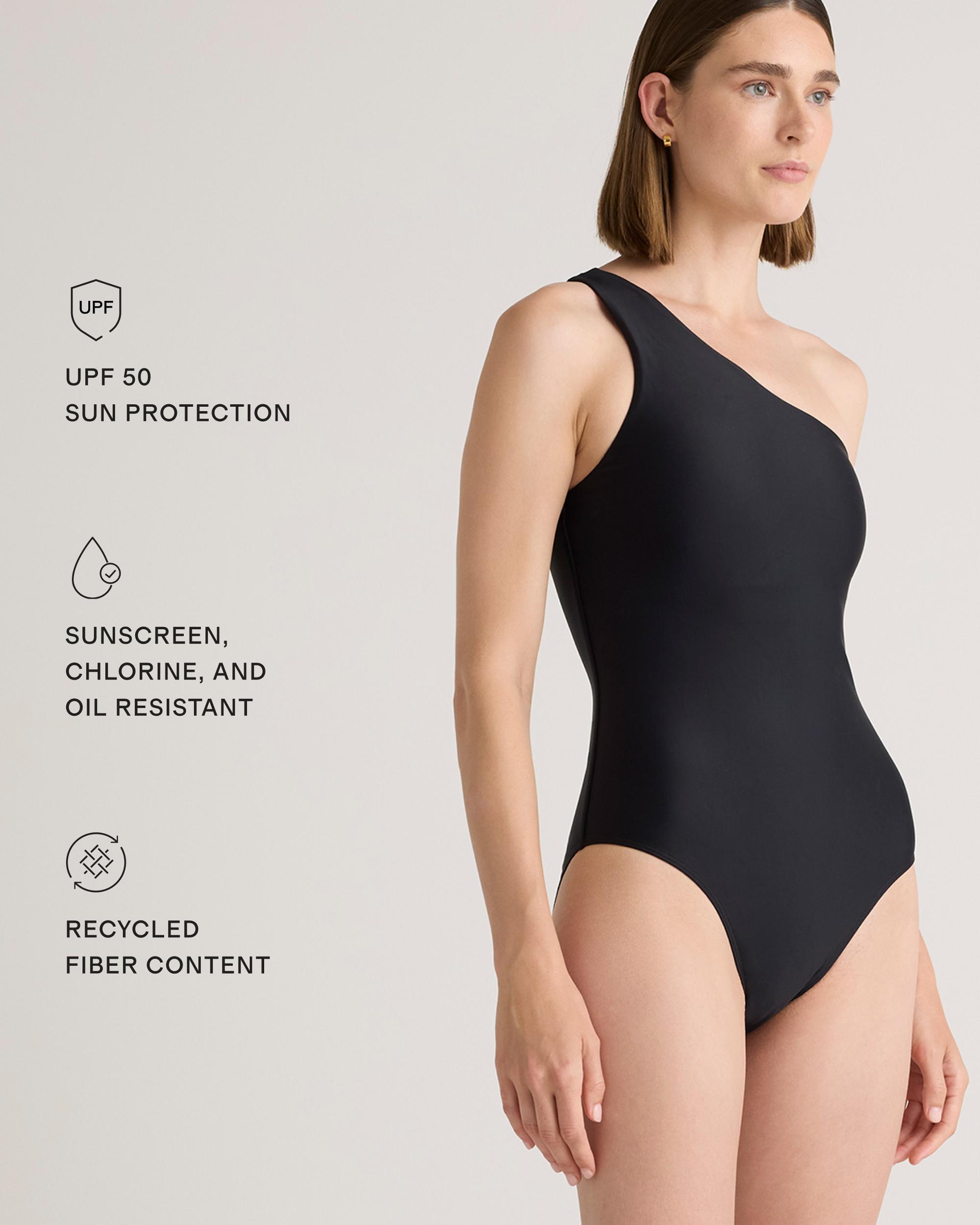 Quince | Women's Italian One Shoulder One-Piece Swimsuit 78% Recycled Polyamide, 22% Spandex Product Image