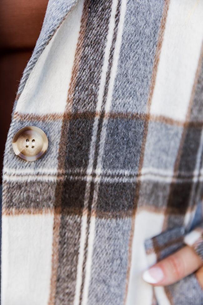 Get On Board Grey Plaid Coat FINAL SALE Product Image