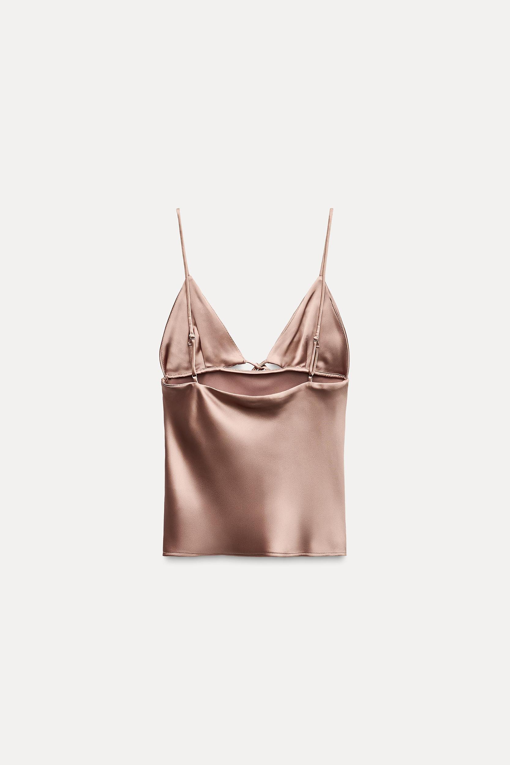 RUFFLED SATIN EFFECT TOP Product Image