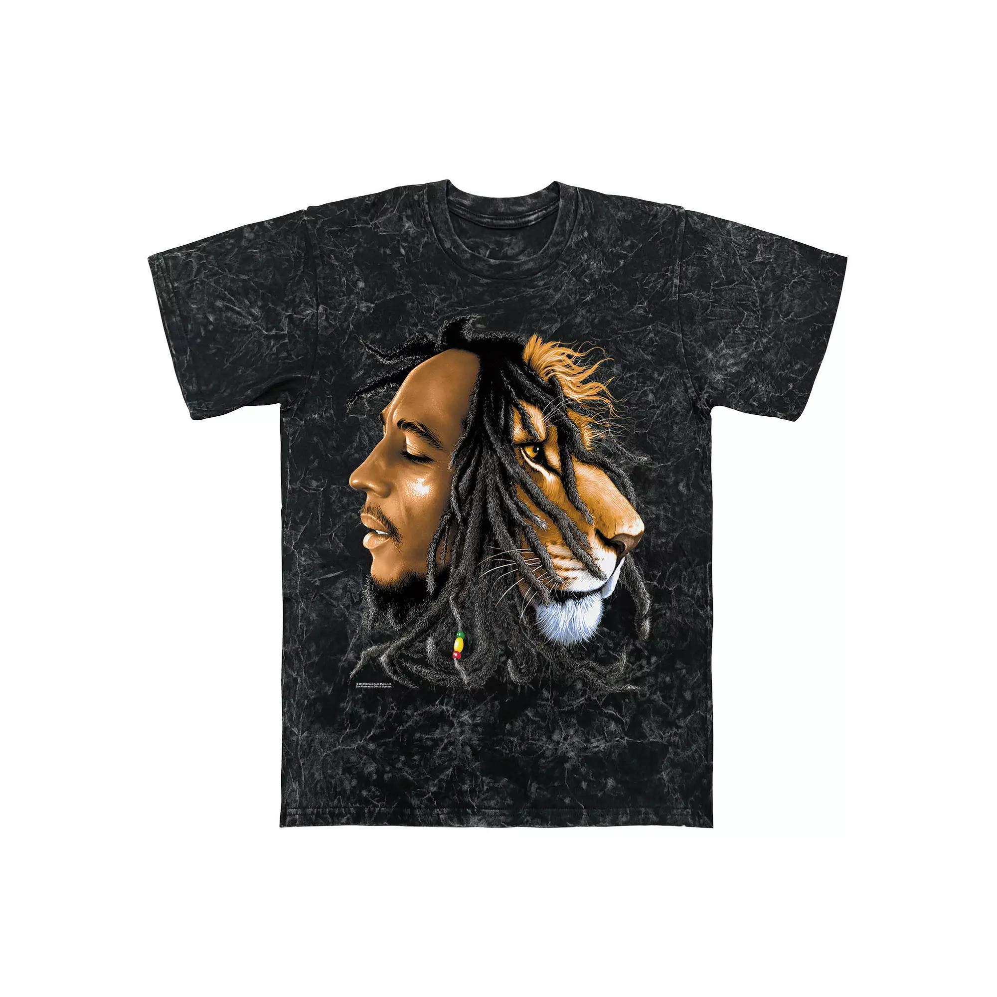 Men's Bob Marley Zion Profile Graphic Tee, Size: Medium, Black Mineral Wash Product Image
