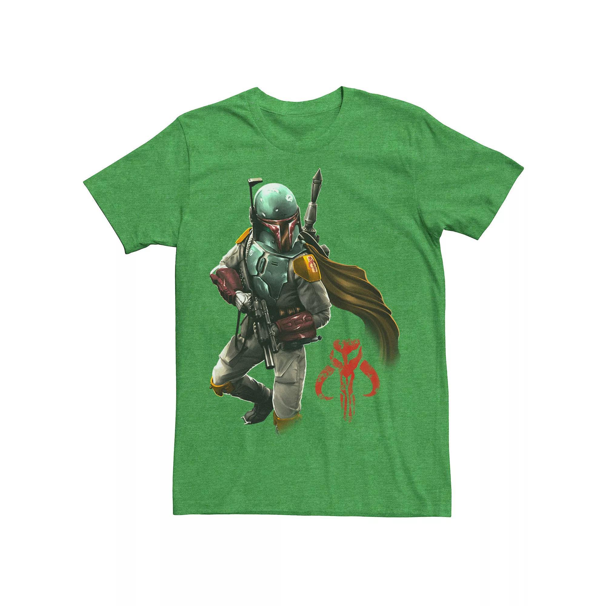 Men's Star Wars Boba Fett Grunge Profile Tee, Size: 3XL, Athletic Grey Product Image